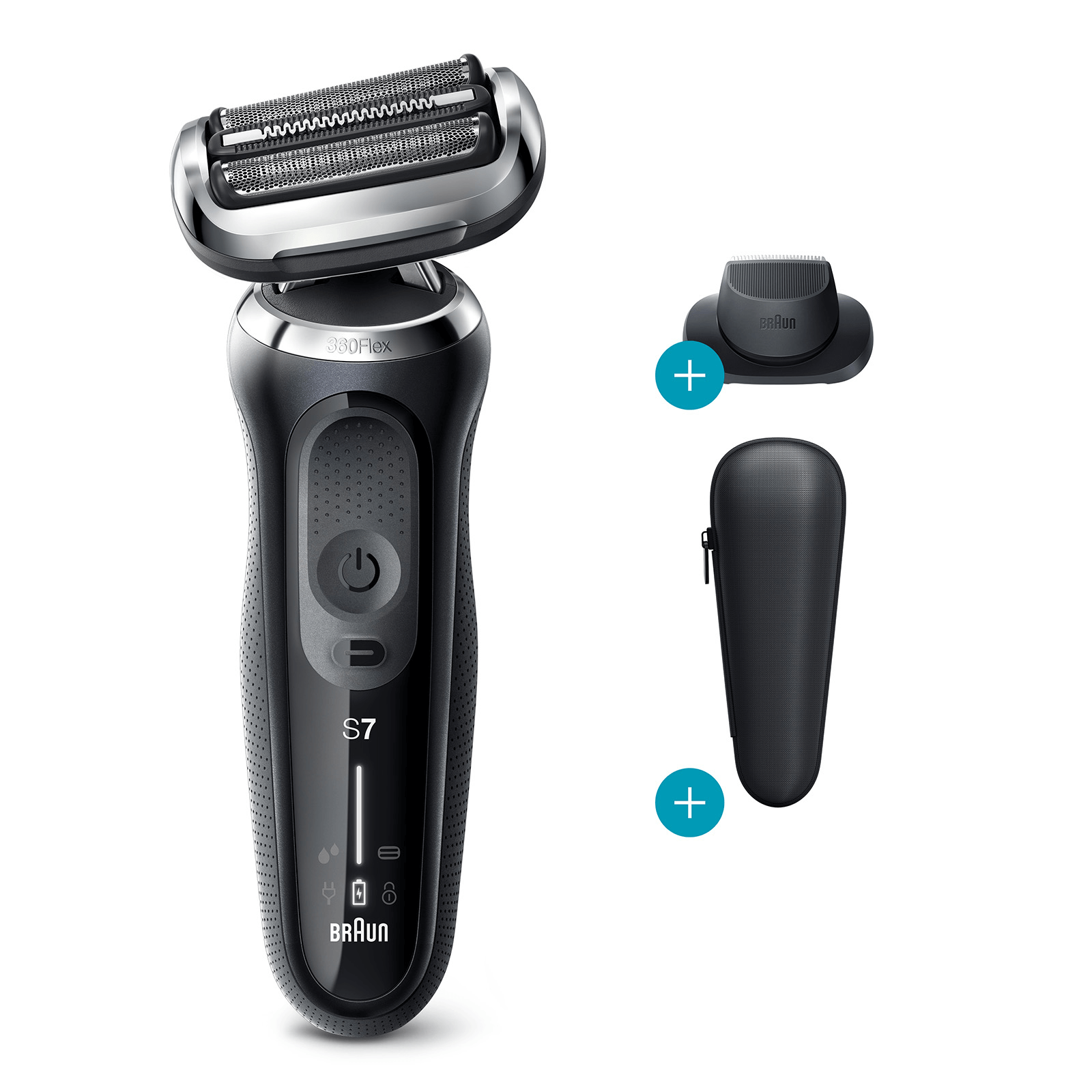 Braun Series 7 Master 70-N1200s Electric Shaver - Black - Precision Trimmer + Shaver Head Replacement