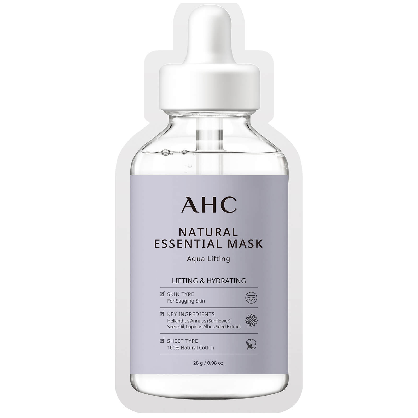 AHC Natural Essential Face Mask Hydrating and Lifting for Tired Skin