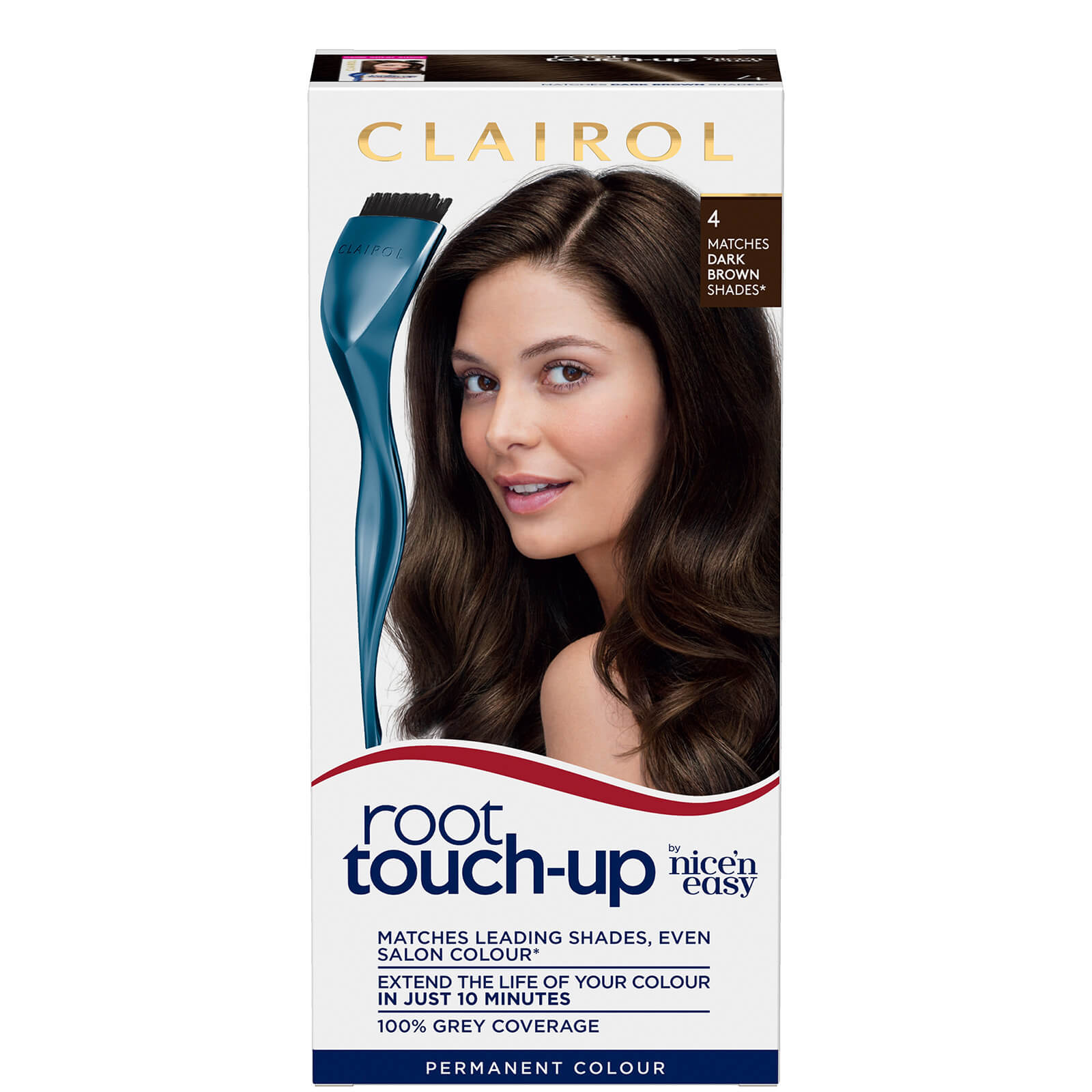 Clairol Root Touch-Up Permanent Hair Dye 4 Dark Brown Full Coverage...