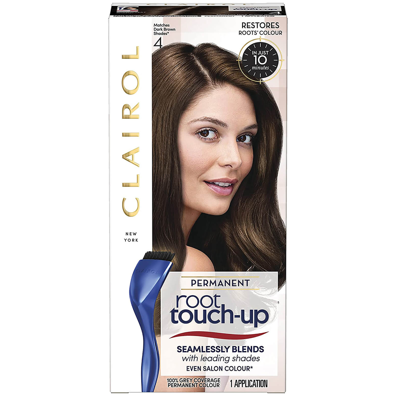 Clairol Root Touch-Up Permanent Hair Dye Long-lasting Intensifying Colour with Full Coverage 30ml (Various Shades) - 4 Dark Brown