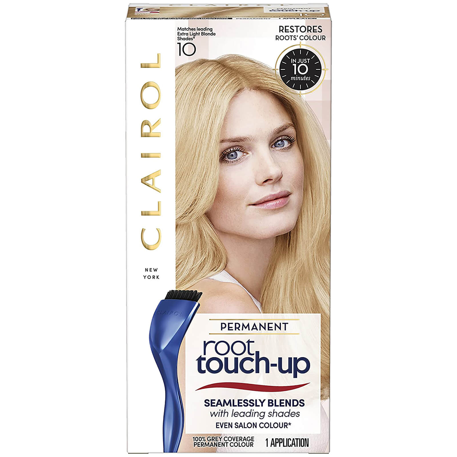 Clairol Root Touch-Up Permanent Hair Dye Long-lasting Intensifying Colour with Full Coverage 30ml (Various Shades) - 10 Extra Light Blonde