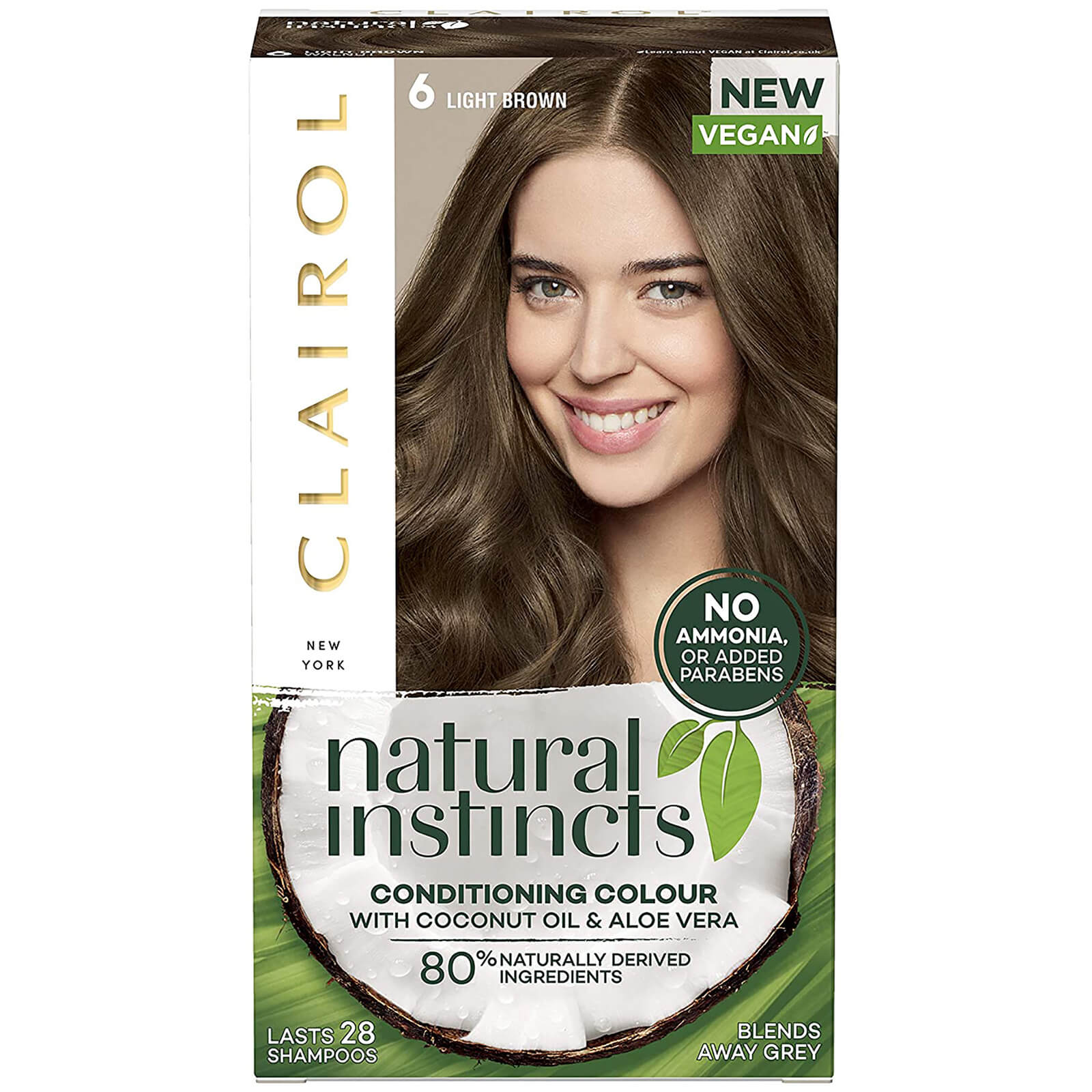 Clairol Natural Instincts Semi-Permanent No Ammonia Vegan Hair Dye 177ml (Various Shades) - 6 Light Brown