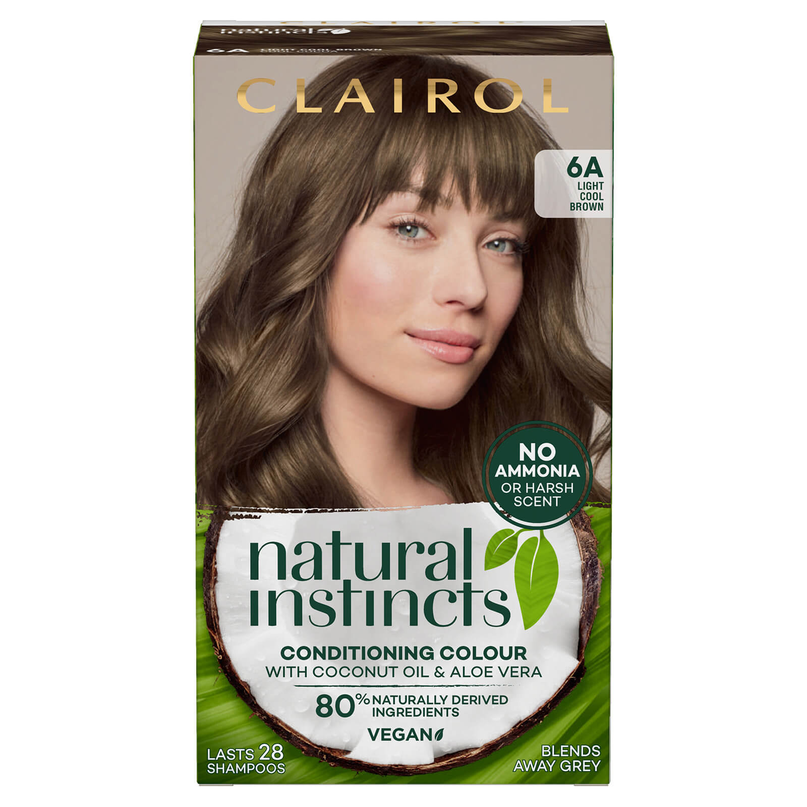 Clairol Natural Instincts Semi-Permanent No Ammonia Vegan Hair Dye 177ml (Various Shades) - 6A Light Cool Brown