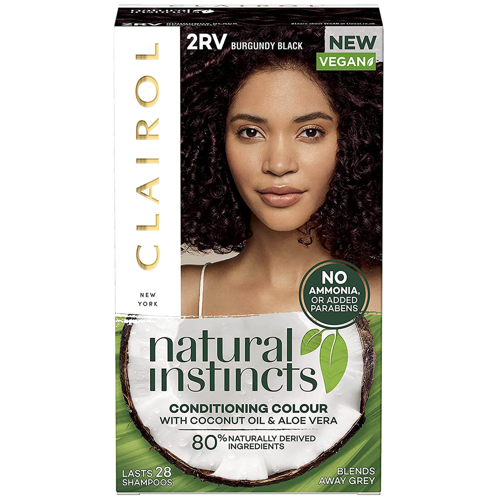 Clairol Natural Instincts Semi-Permanent No Ammonia Vegan Hair Dye 177ml (Various Shades) - 2RV Burgundy Black