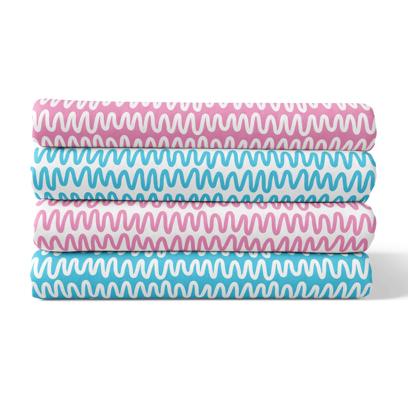 Wiggly Lines 4 Pack Fabric Squares Bundle