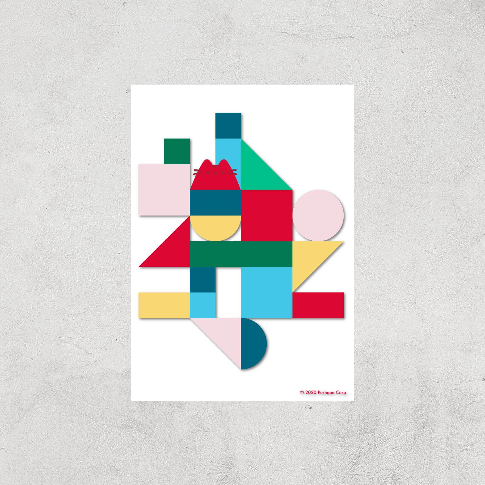 Pusheen Geometric Giclee Art Print - A4 - Print Only