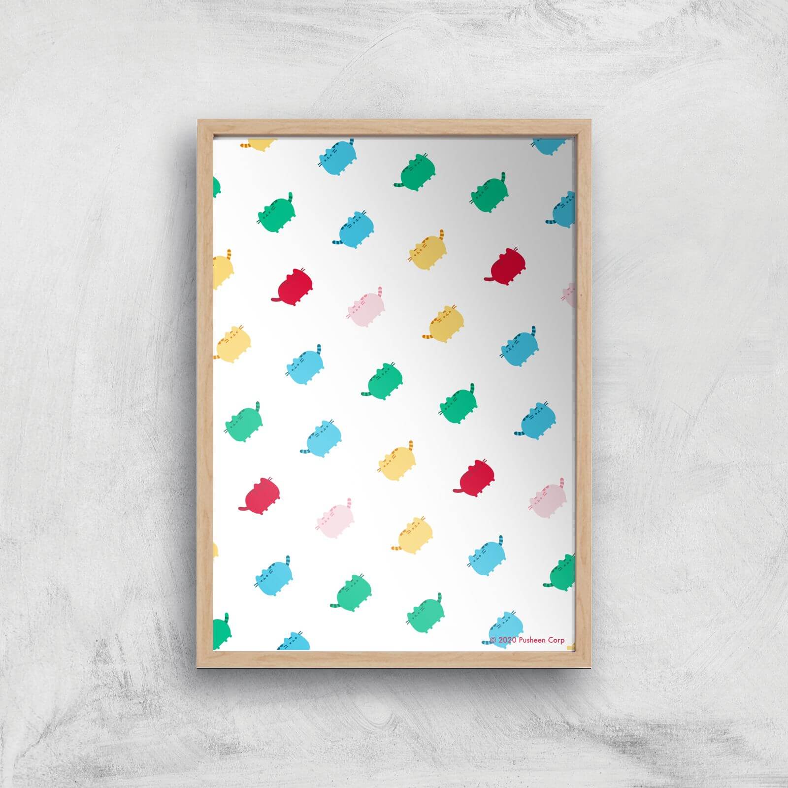 Pusheen Multi Giclee Art Print - A2 - Wooden Frame