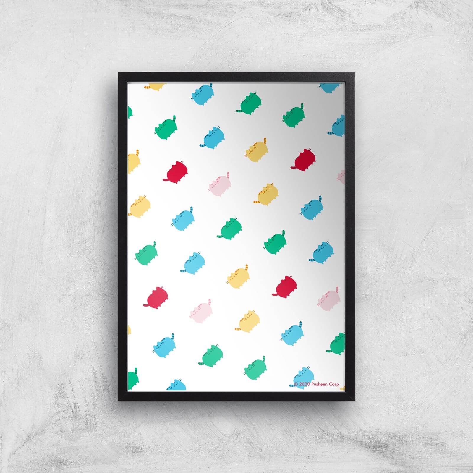 Pusheen Multi Giclee Art Print - A2 - Black Frame