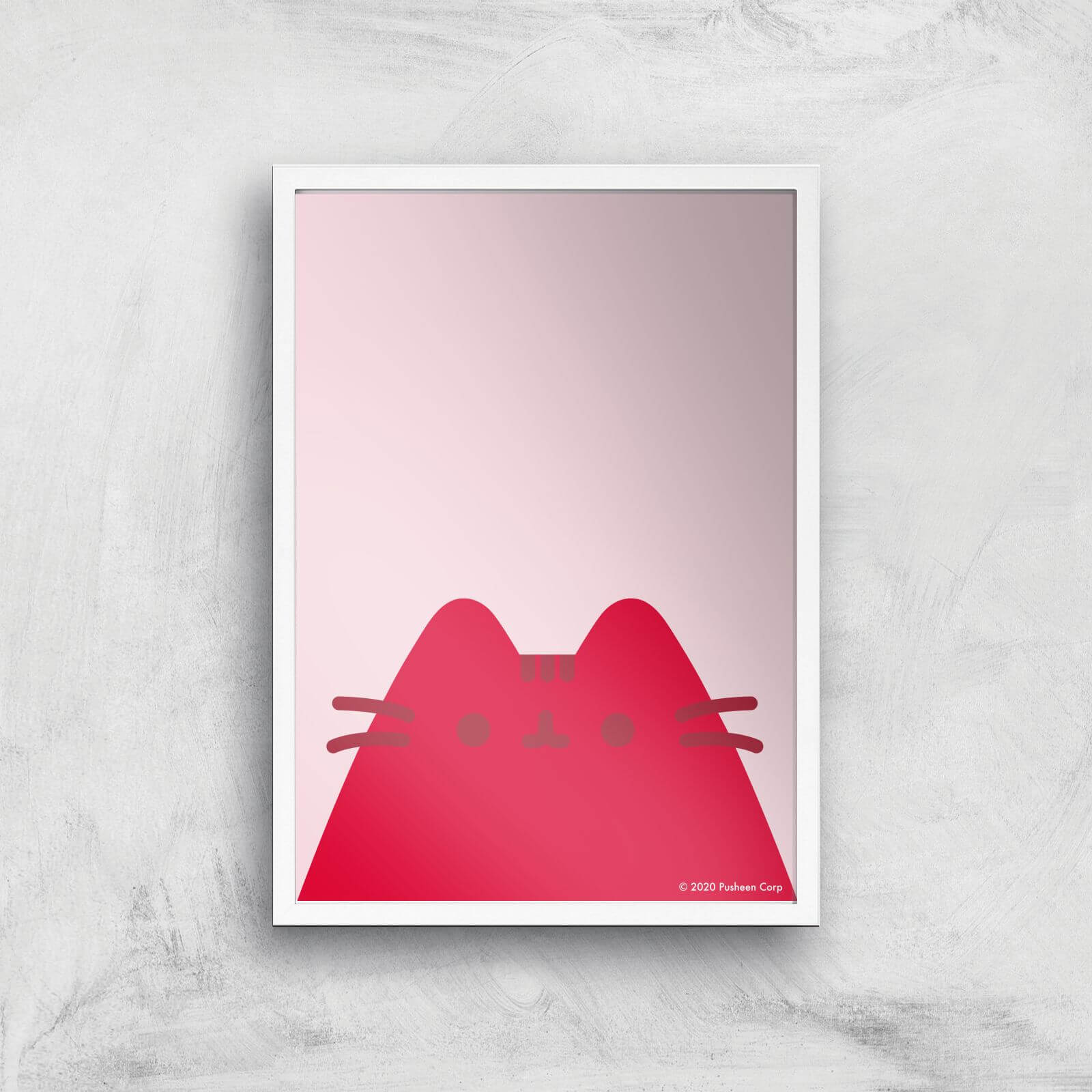 Pusheen Large Logo Giclee Art Print - A2 - White Frame