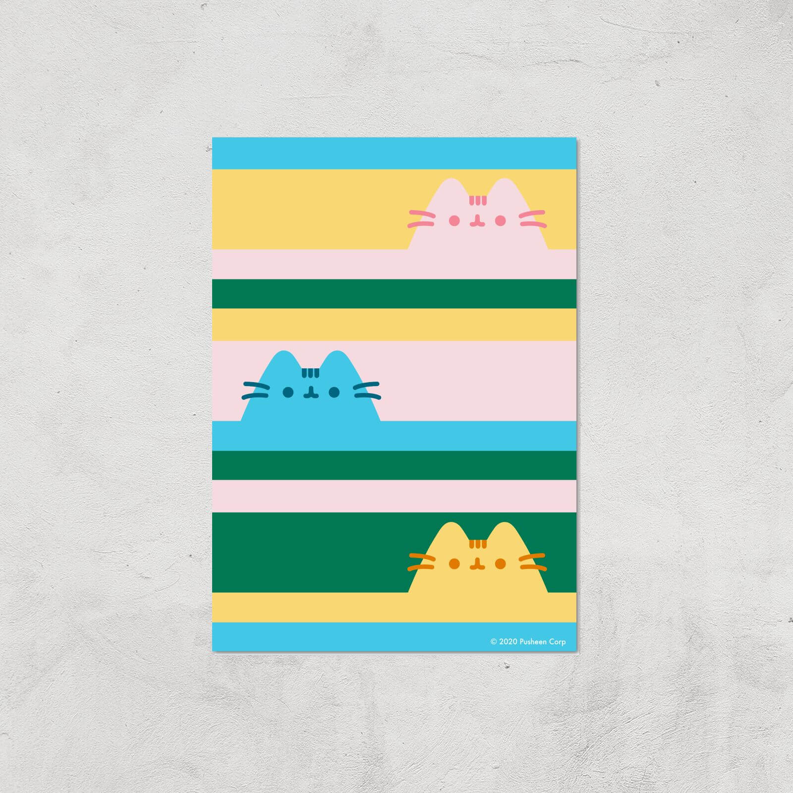 Pusheen Trio Stripes Giclee Art Print - A2 - Print Only