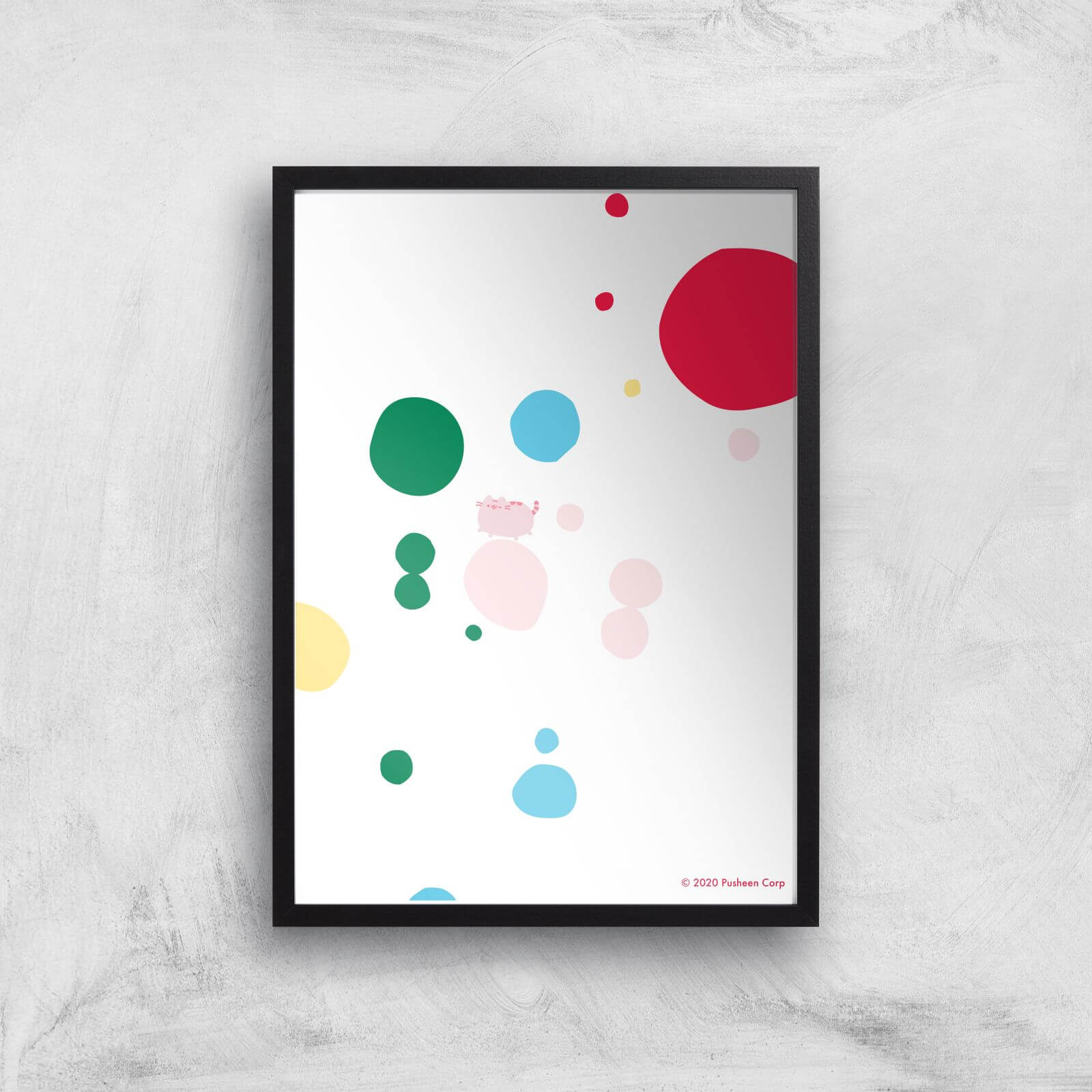 Pusheen Spotty Giclee Art Print - A2 - Black Frame