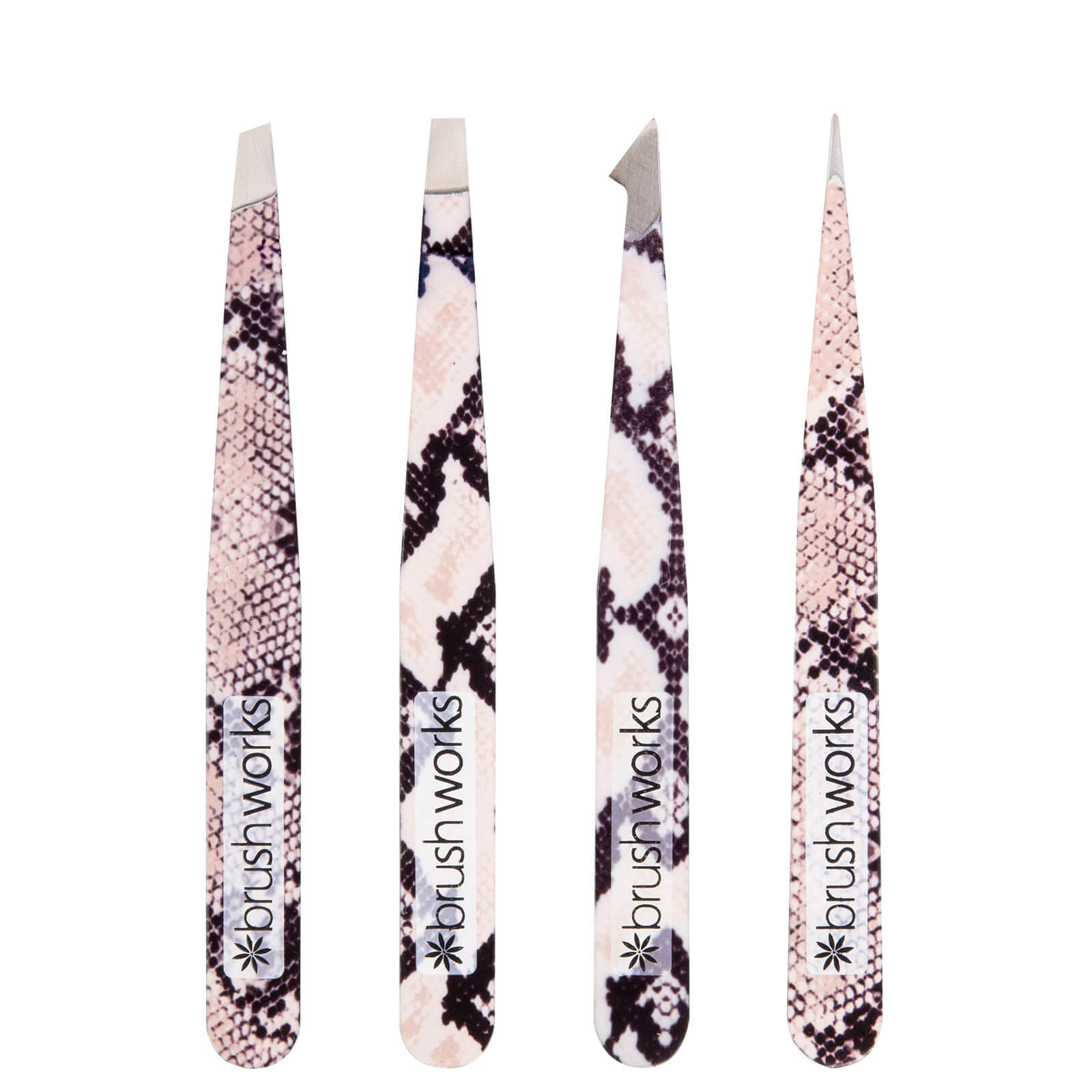 

brushworks HD 4 Piece Combination Tweezer Set - Snake