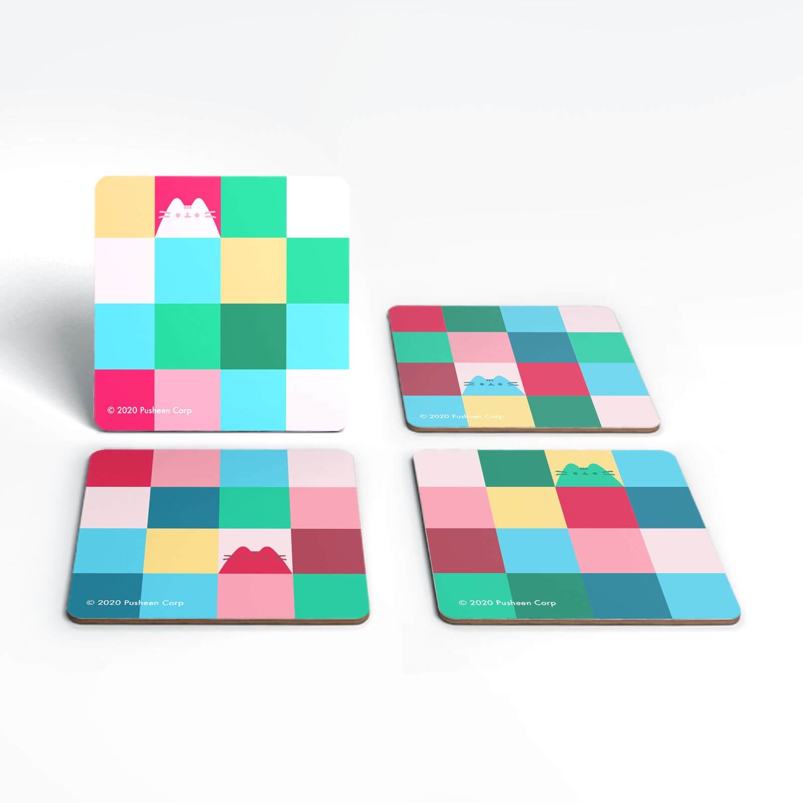 Pusheen Rainbow Square Coaster Set