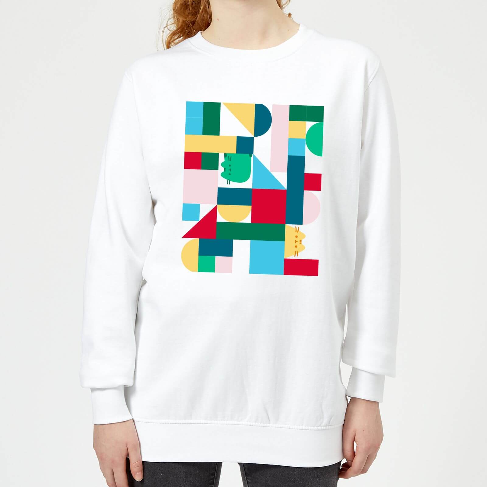 Pusheen Geometric Women's Sweatshirt - White - XS - White