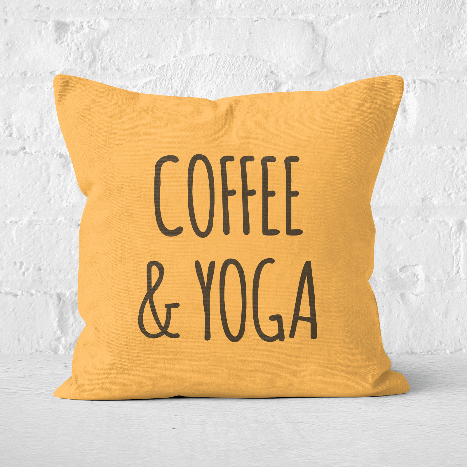 Coffee And Yoga Square Cushion - 60x60cm - Soft Touch