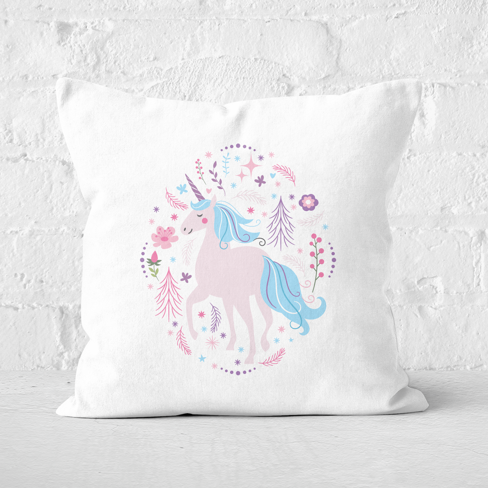 Pink Unicorn Square Cushion - 60x60cm - Soft Touch