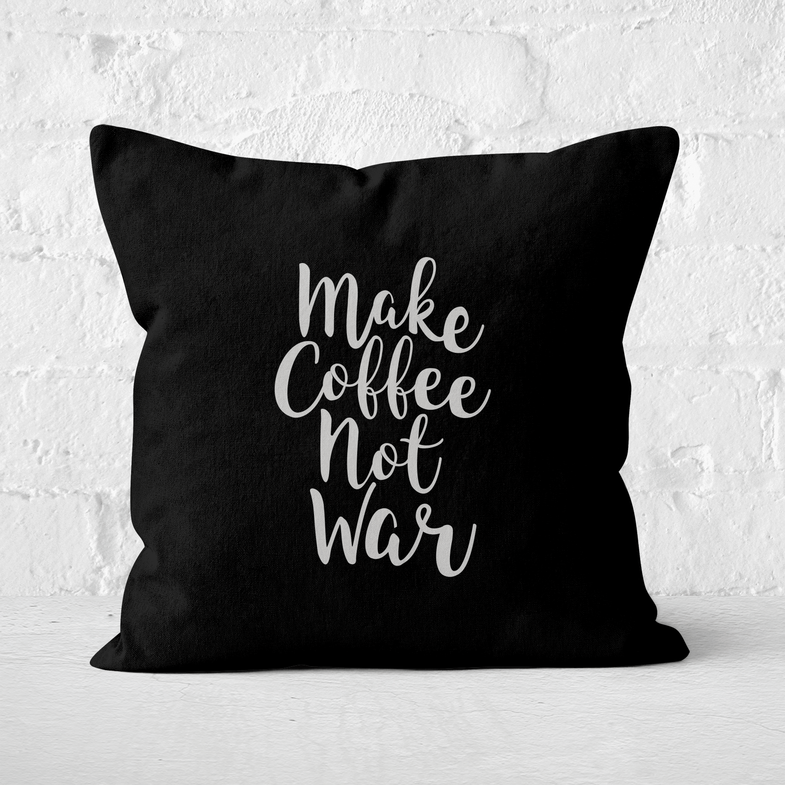 Make Coffee Not War Square Cushion - 60x60cm - Soft Touch