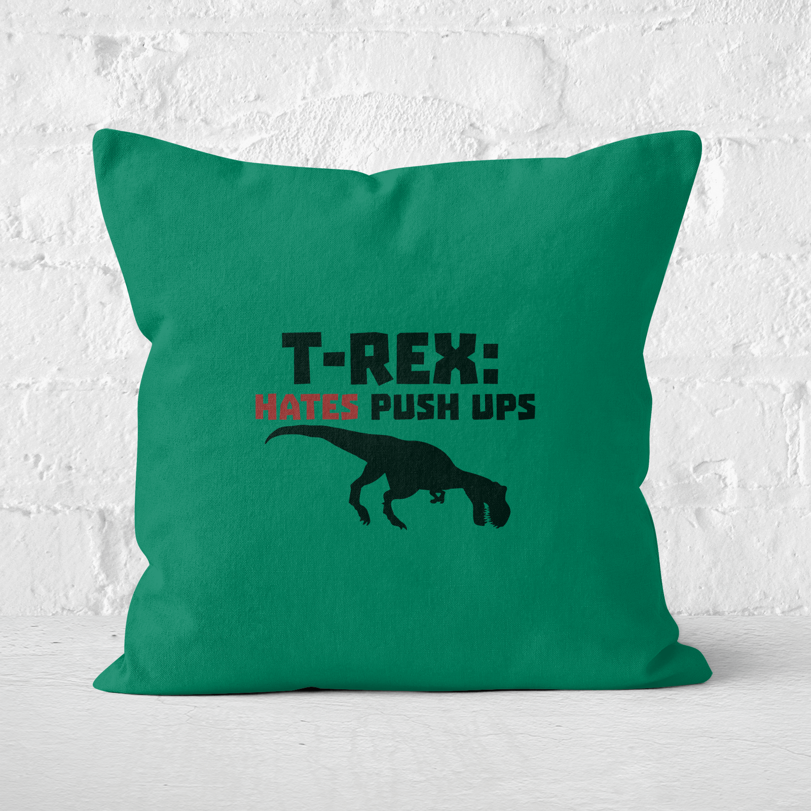 T-Rex Hates Pushups Square Cushion - 60x60cm - Soft Touch