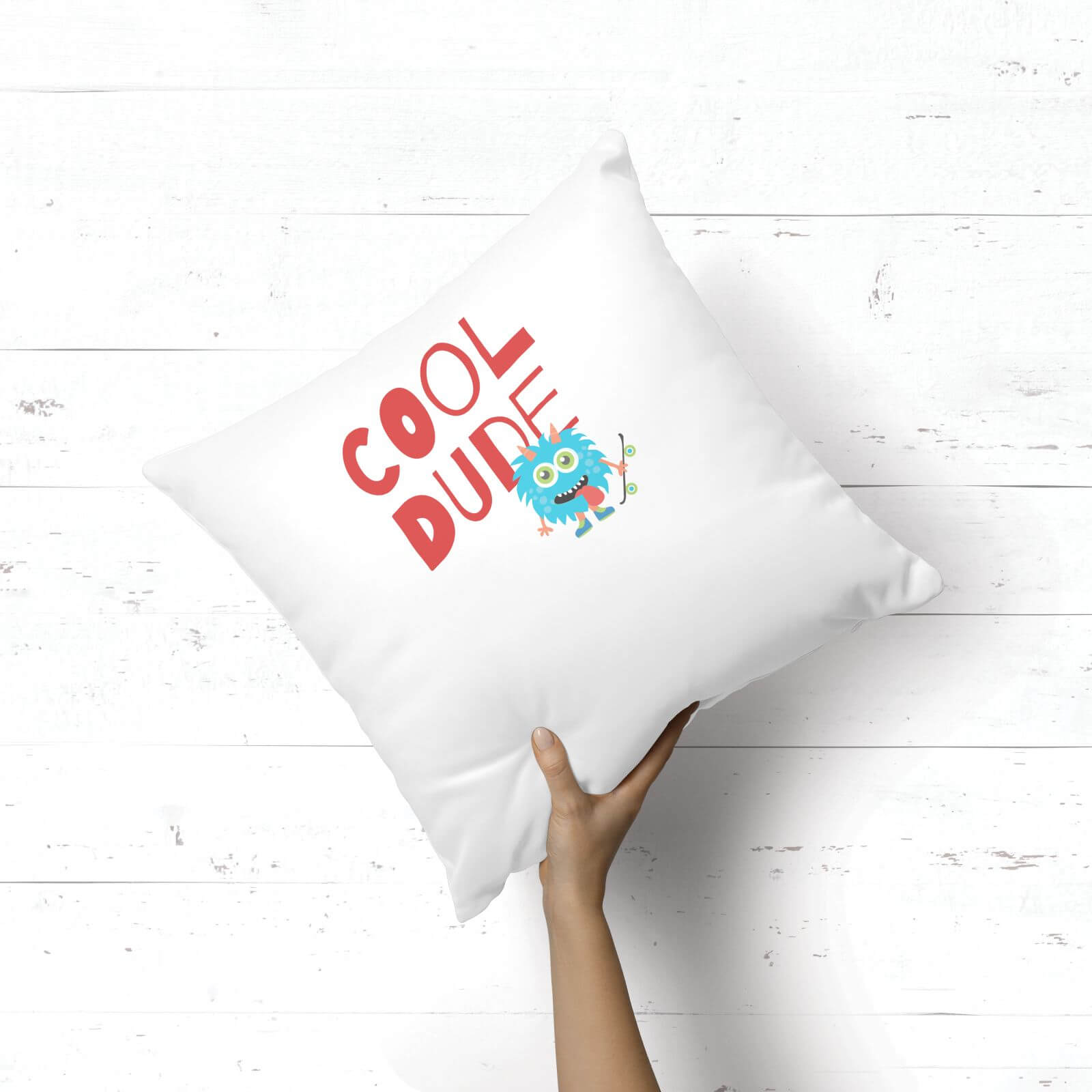 Cool Dude Skateboard Square Cushion - 40x40cm - Soft Touch
