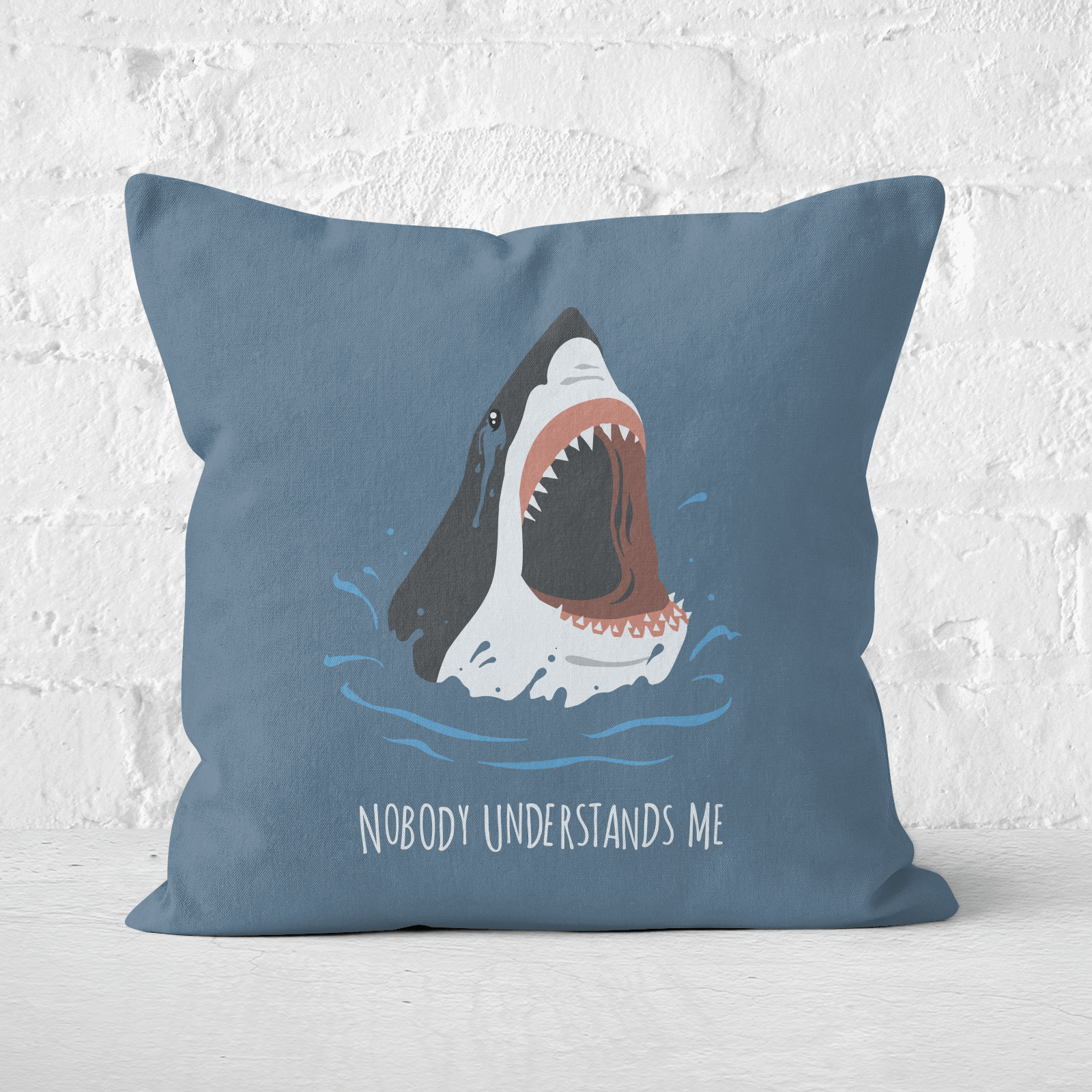 Sharks Nobody Understands Me Square Cushion - 60x60cm - Soft Touch