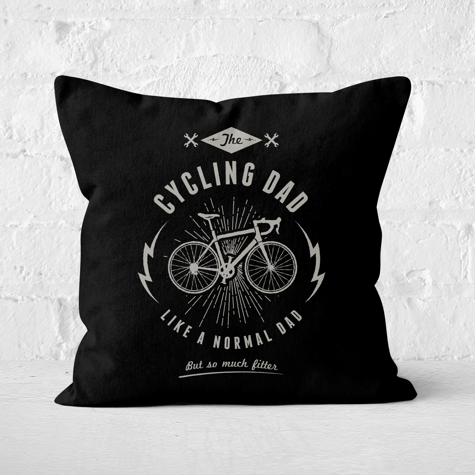 Cycling Dad Square Cushion - 60x60cm - Soft Touch