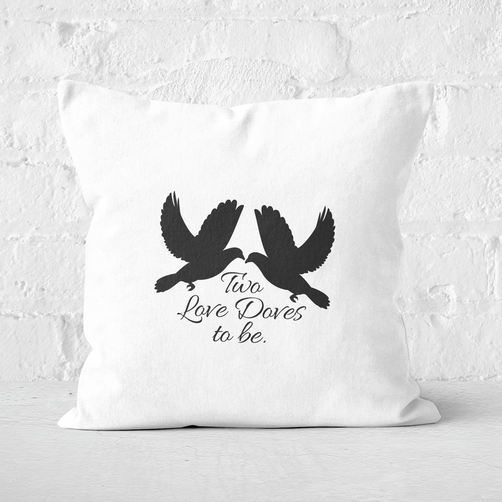 Two Love Doves To Be Square Cushion - 60x60cm - Soft Touch