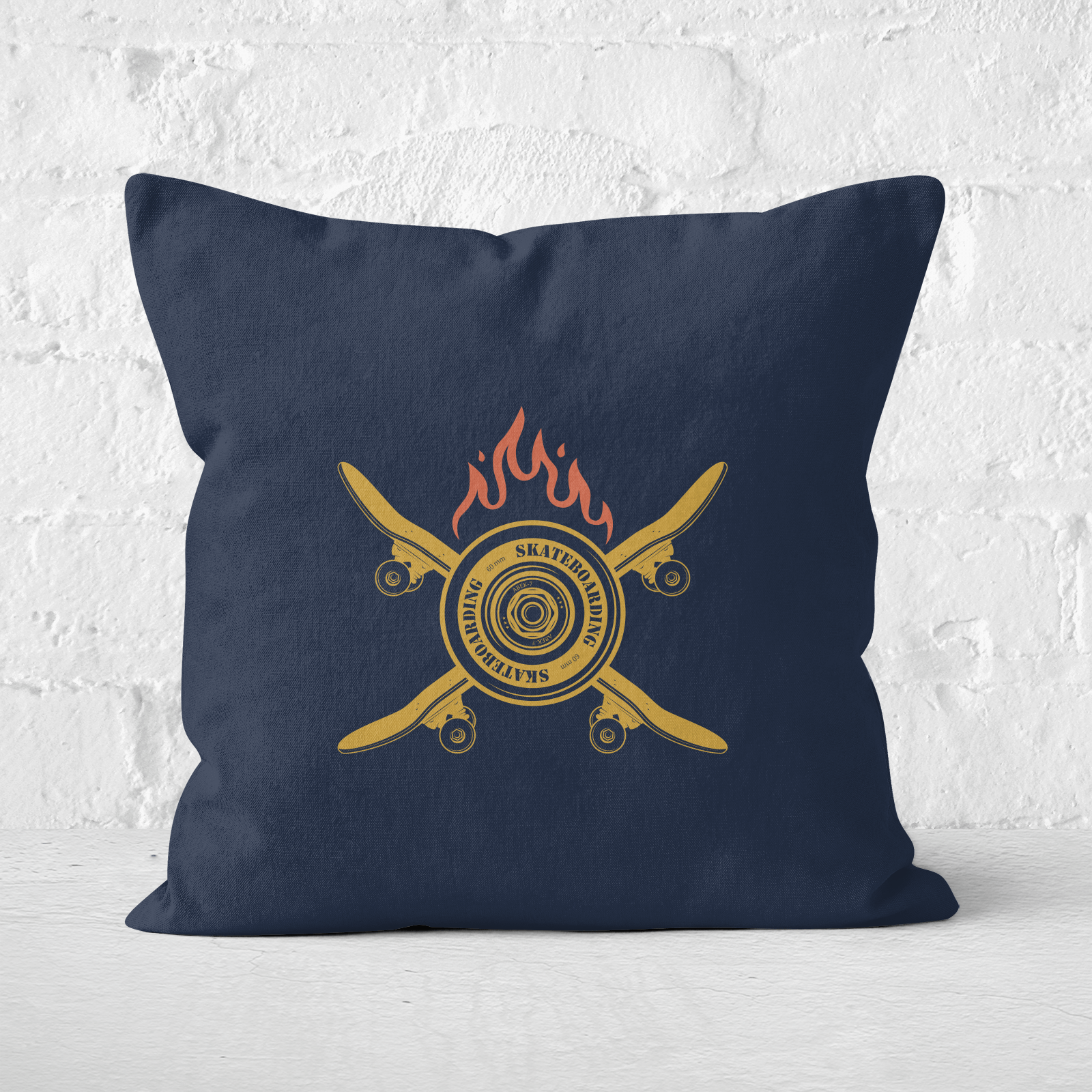 Skateboards On Fire Square Cushion - 60x60cm - Soft Touch