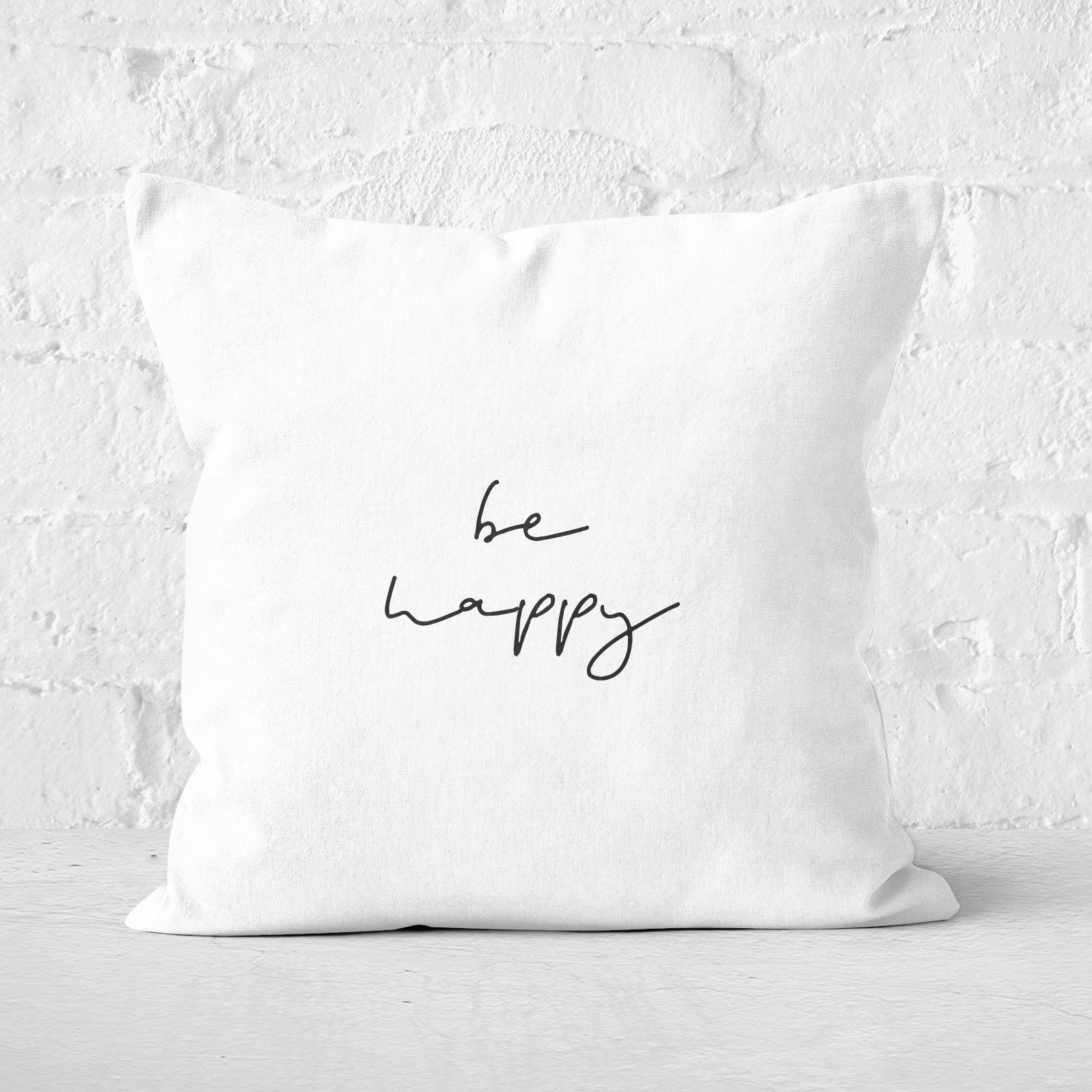 Be Happy Square Cushion - 60x60cm - Soft Touch