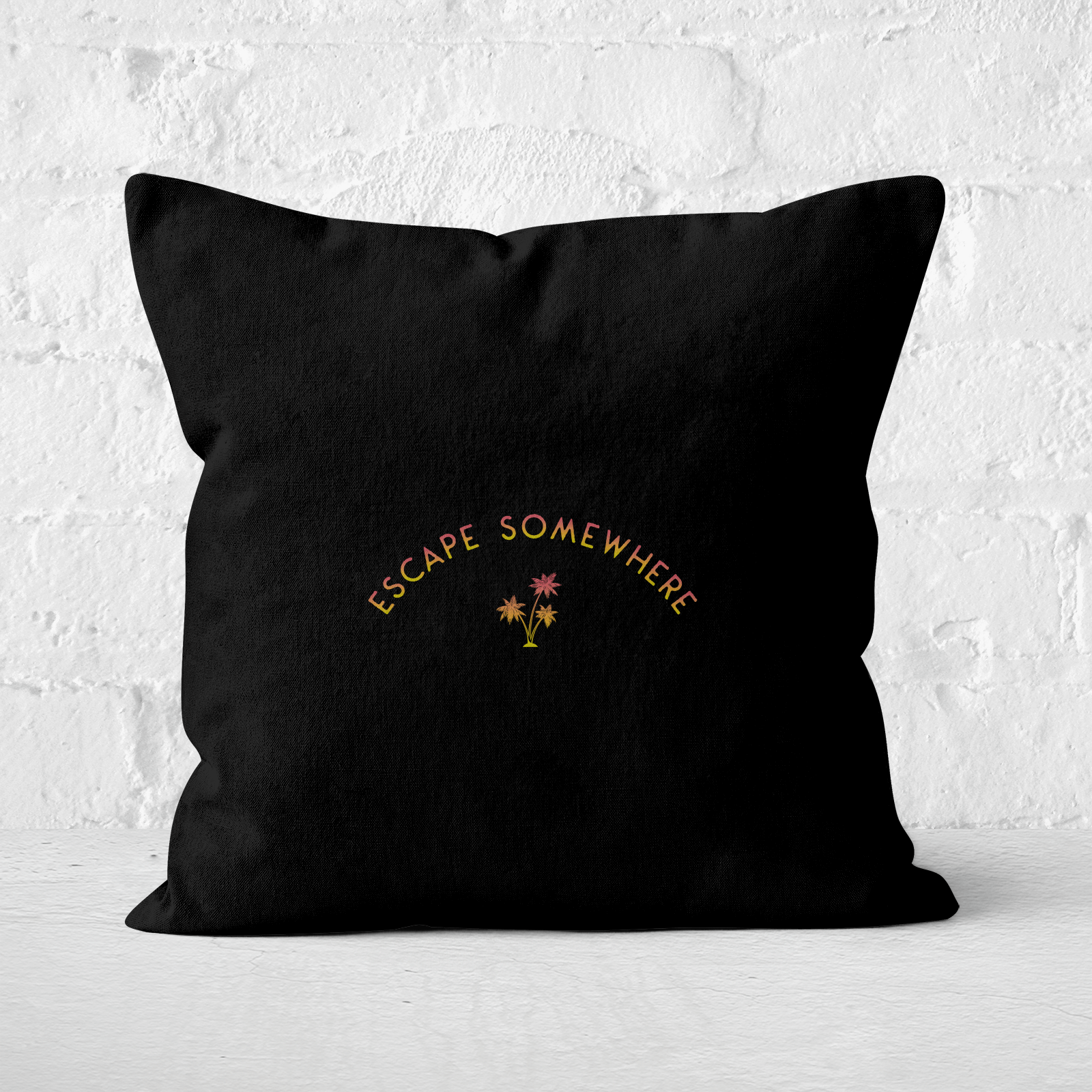 Escape Somewhere Square Cushion - 60x60cm - Soft Touch