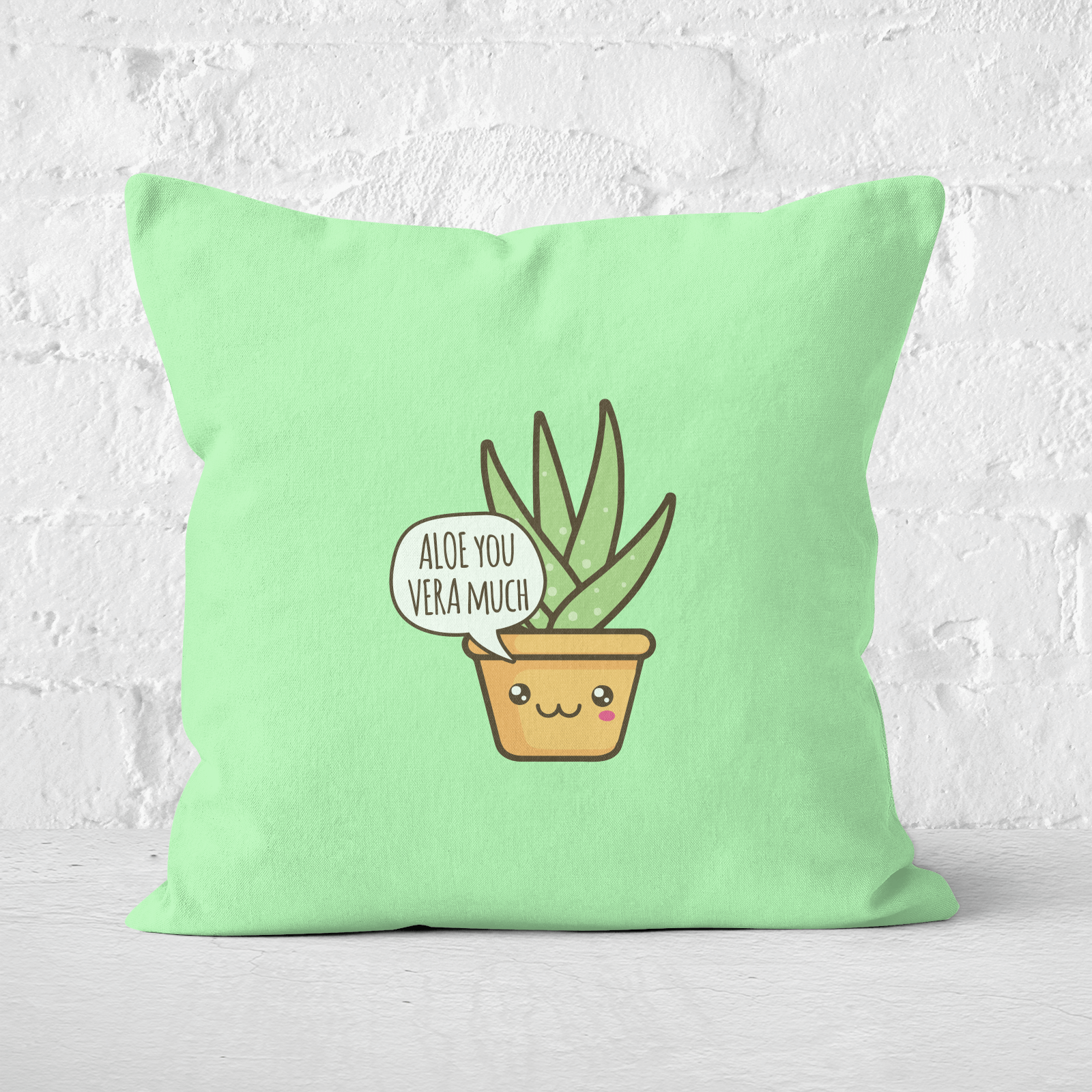 Aloe You Vera Much Square Cushion - 60x60cm - Soft Touch