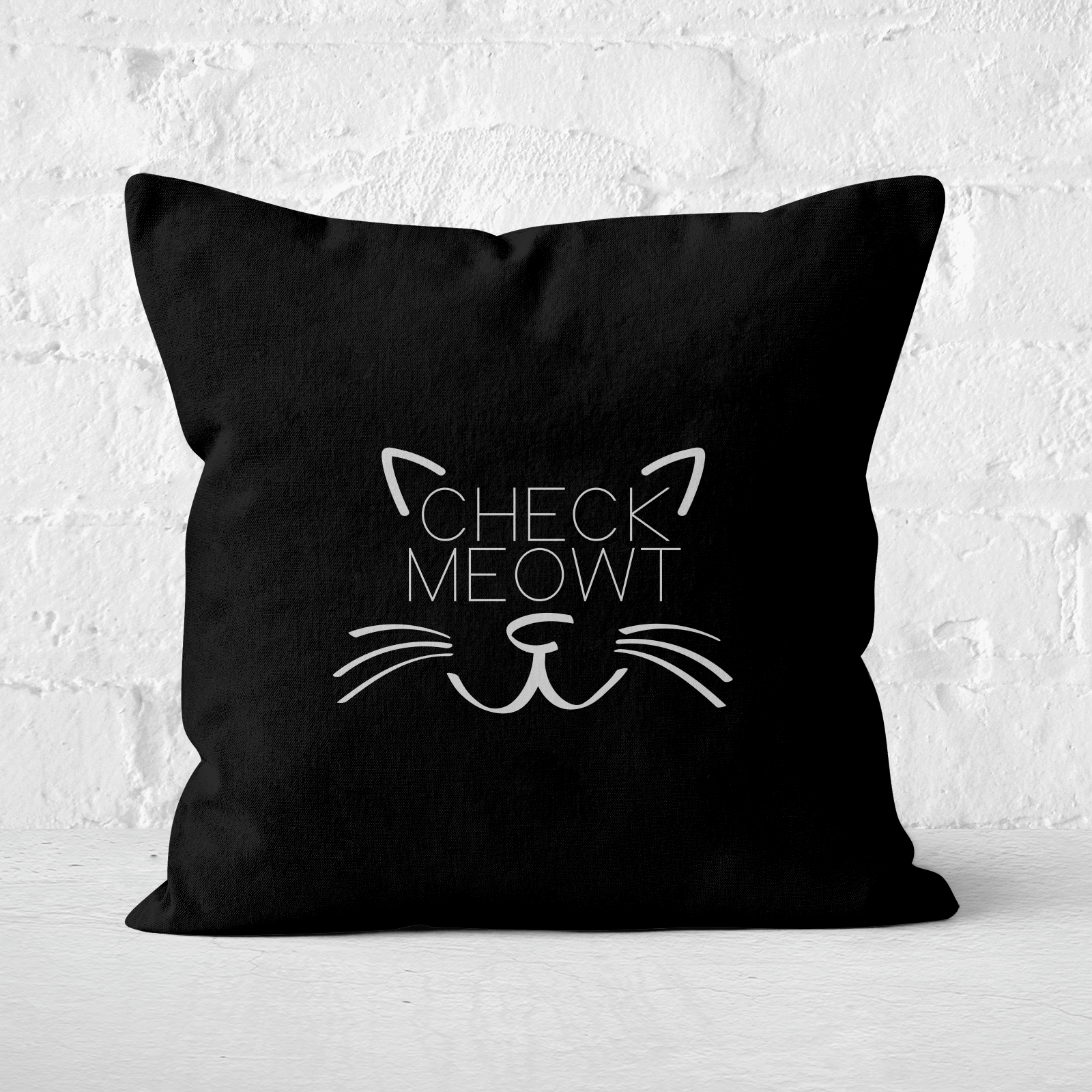 Check Meowt Square Cushion - 50x50cm - Soft Touch