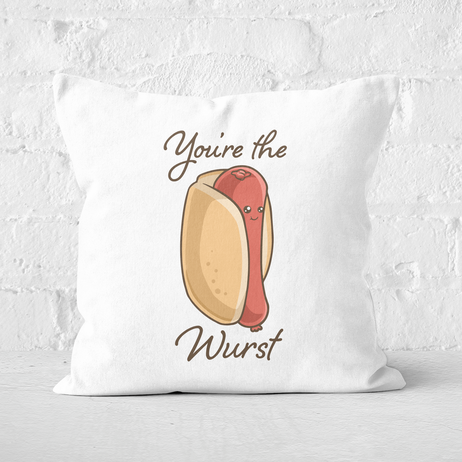 You're The Wurst Square Cushion - 60x60cm - Soft Touch
