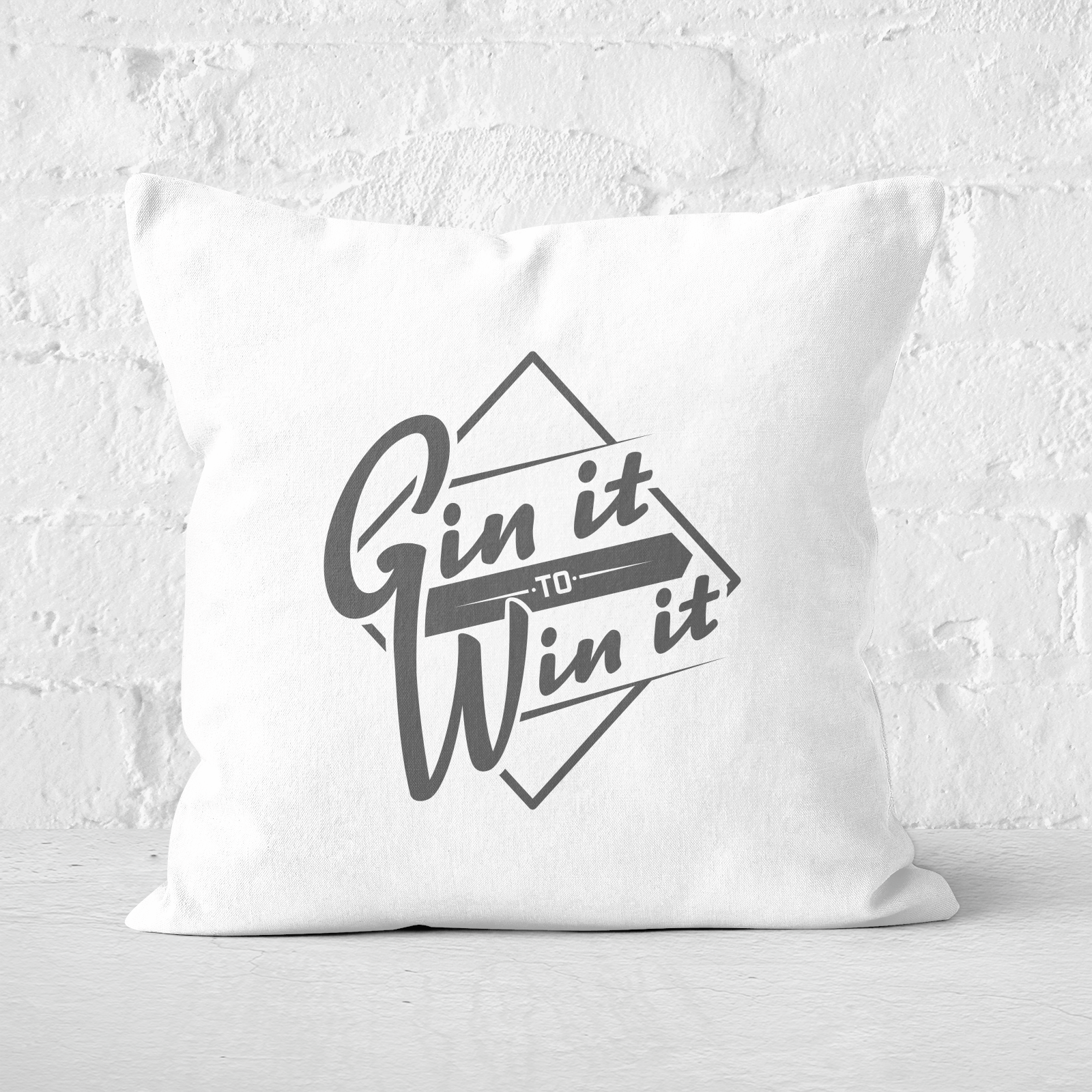 Gin It To Win It Square Cushion - 40x40cm - Soft Touch