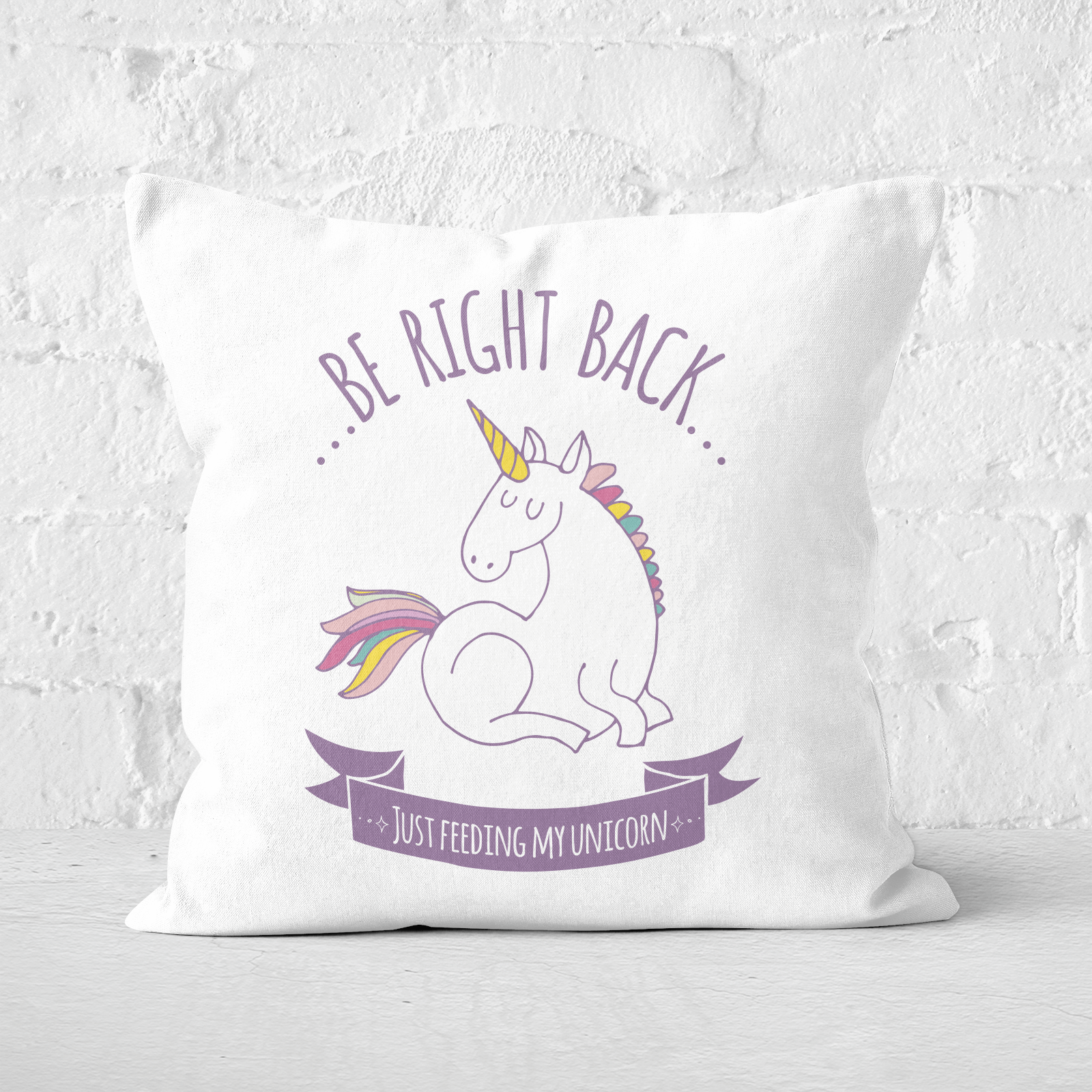 Just Feeding My Unicorn Square Cushion - 60x60cm - Soft Touch
