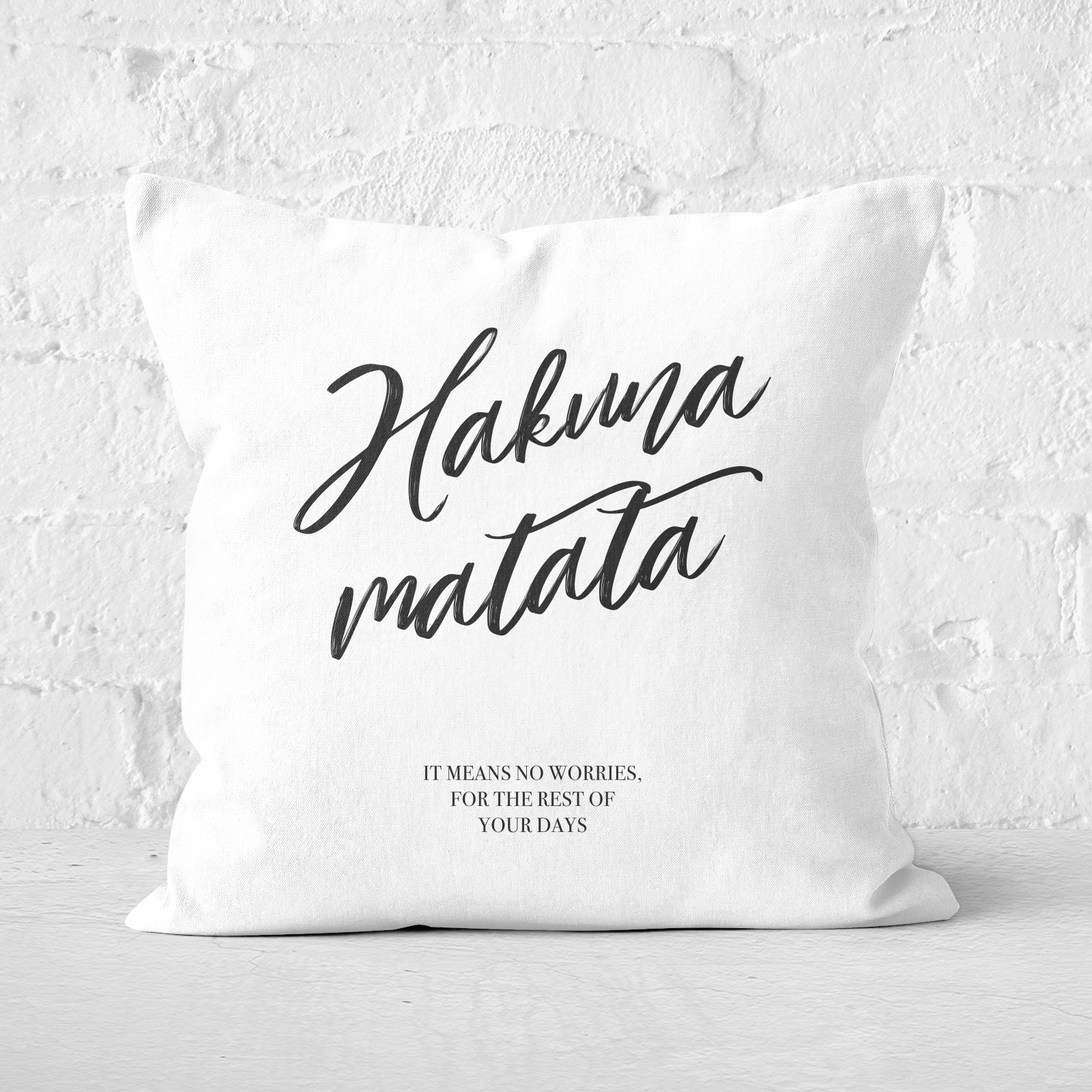 Hakuna Matata Square Cushion - 60x60cm - Soft Touch