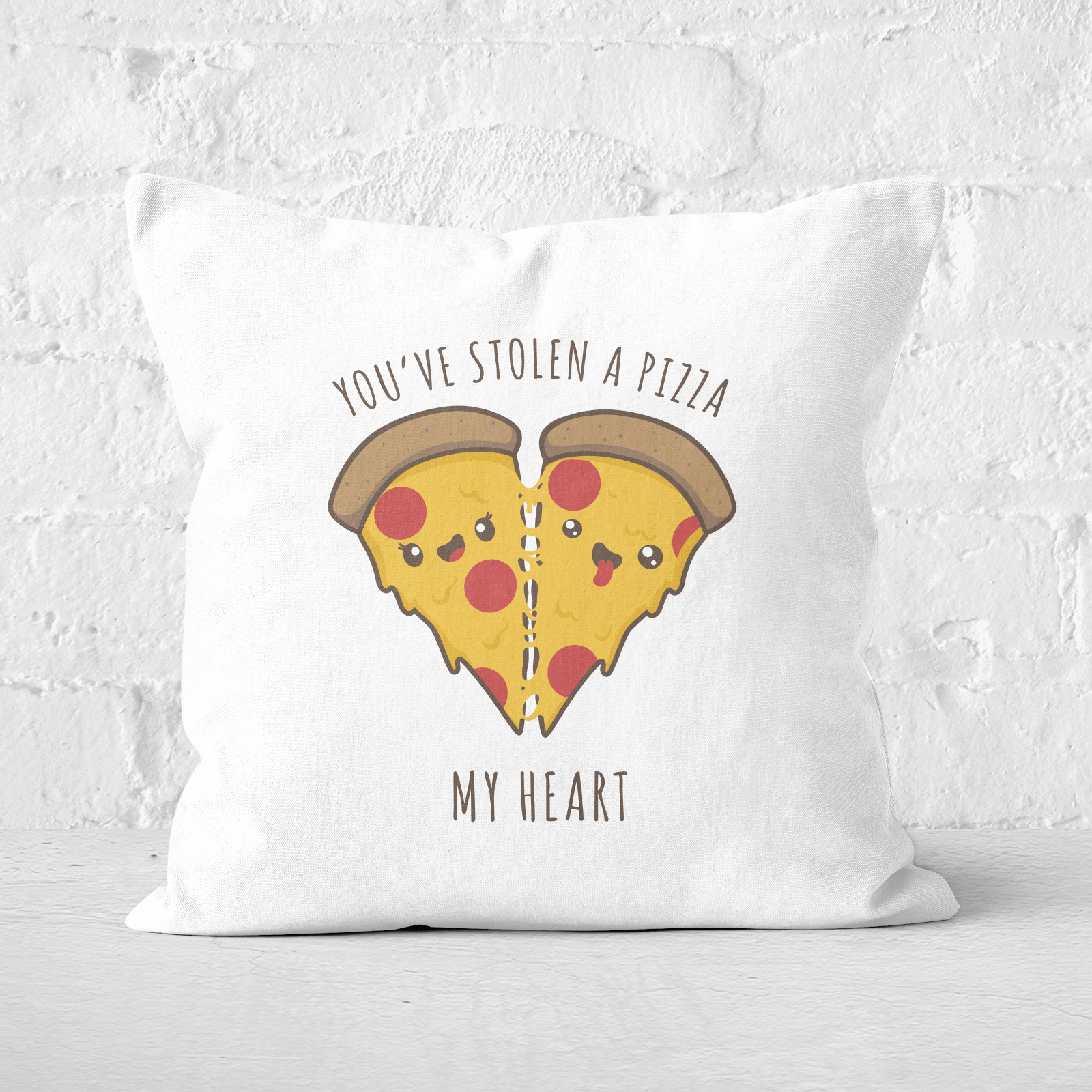 A Pizza My Heart Square Cushion - 60x60cm - Soft Touch