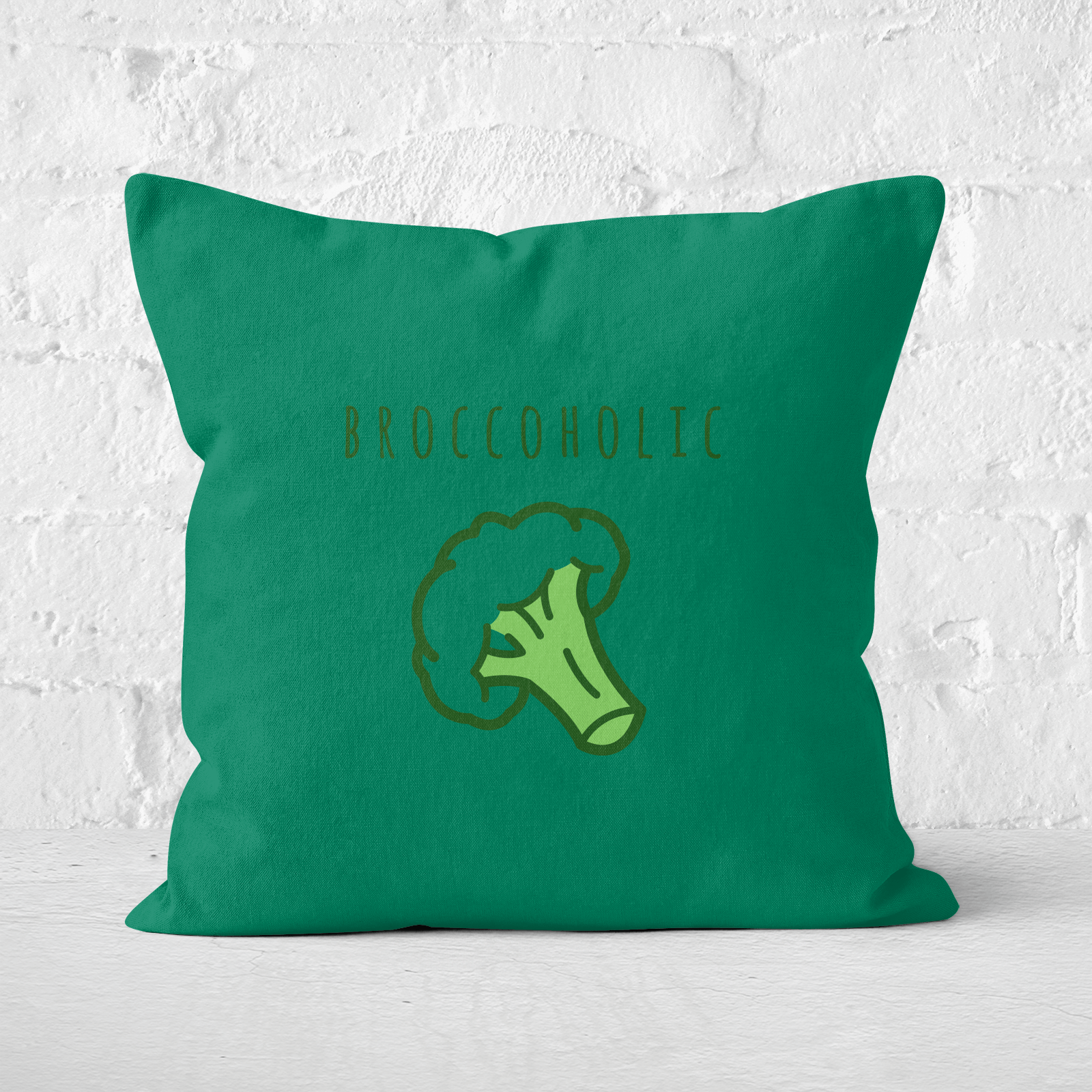 Broccoholic Square Cushion - 60x60cm - Soft Touch