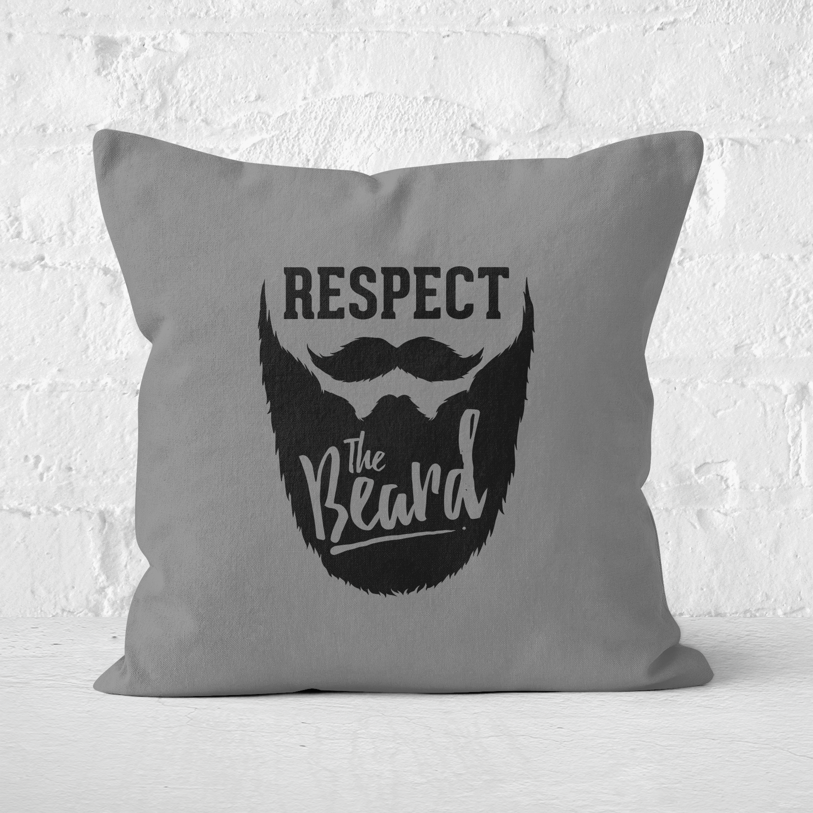 Respect The Beard Square Cushion - 60x60cm - Soft Touch