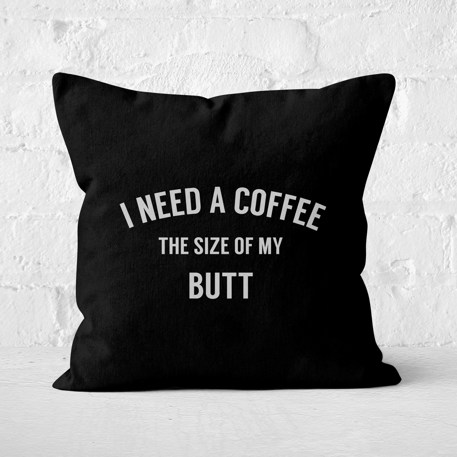 Coffee Butt Square Cushion - 60x60cm - Soft Touch