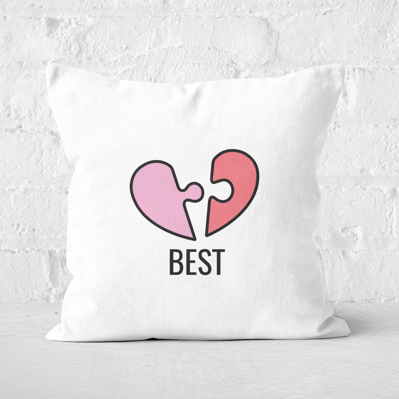 Jigsaw Heart Square Cushion - 60x60cm - Soft Touch