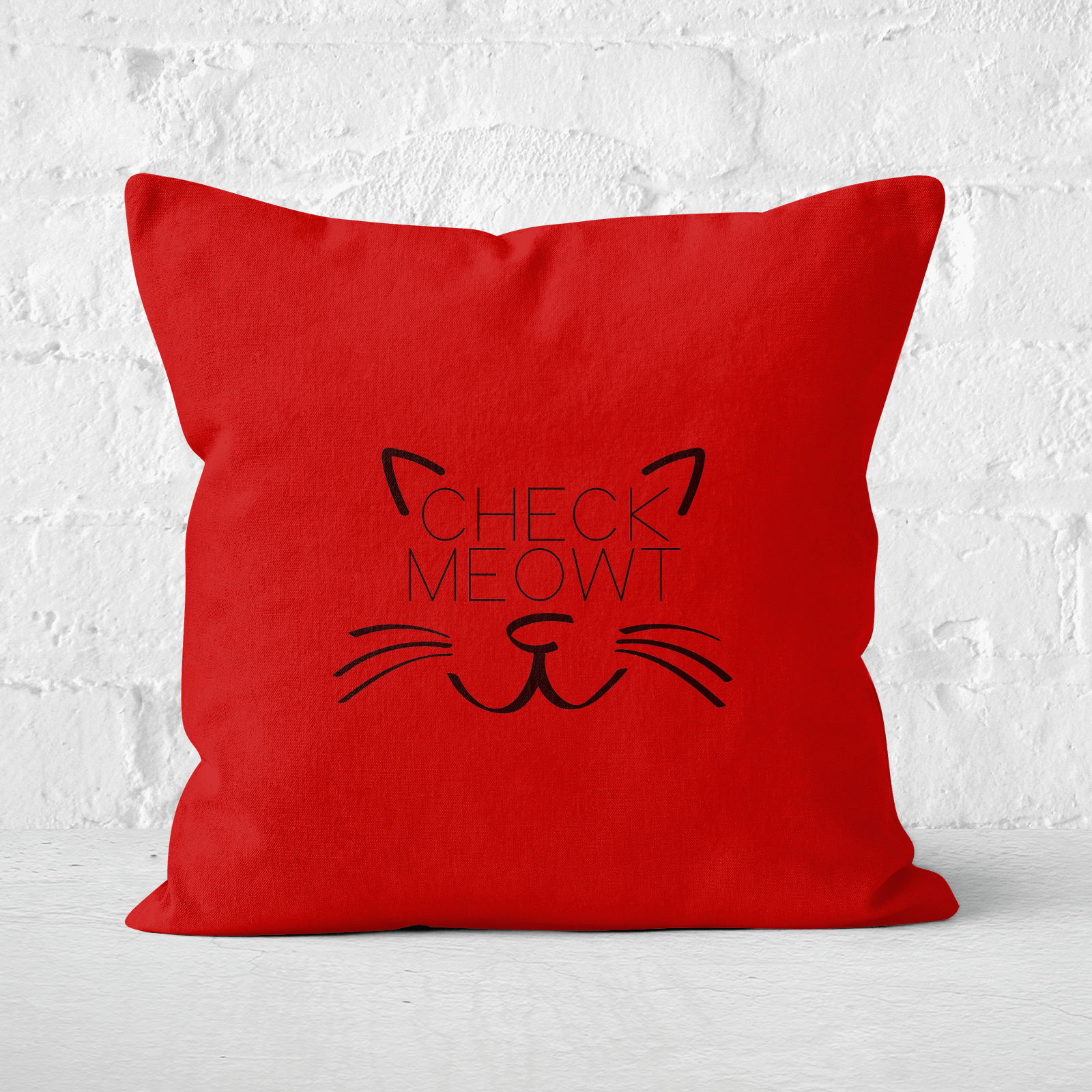 Check Meowt Square Cushion - 60x60cm - Soft Touch