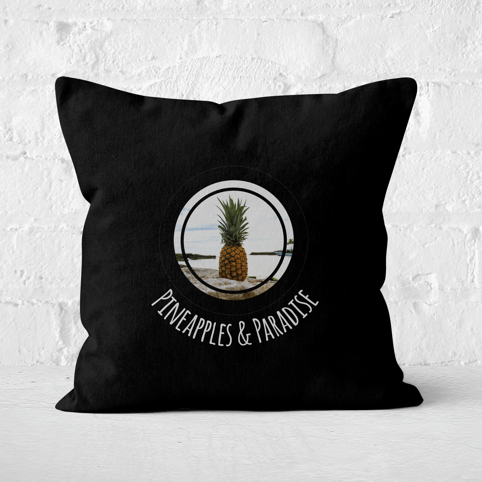 Pineapples And Paradise Square Cushion - 60x60cm - Soft Touch