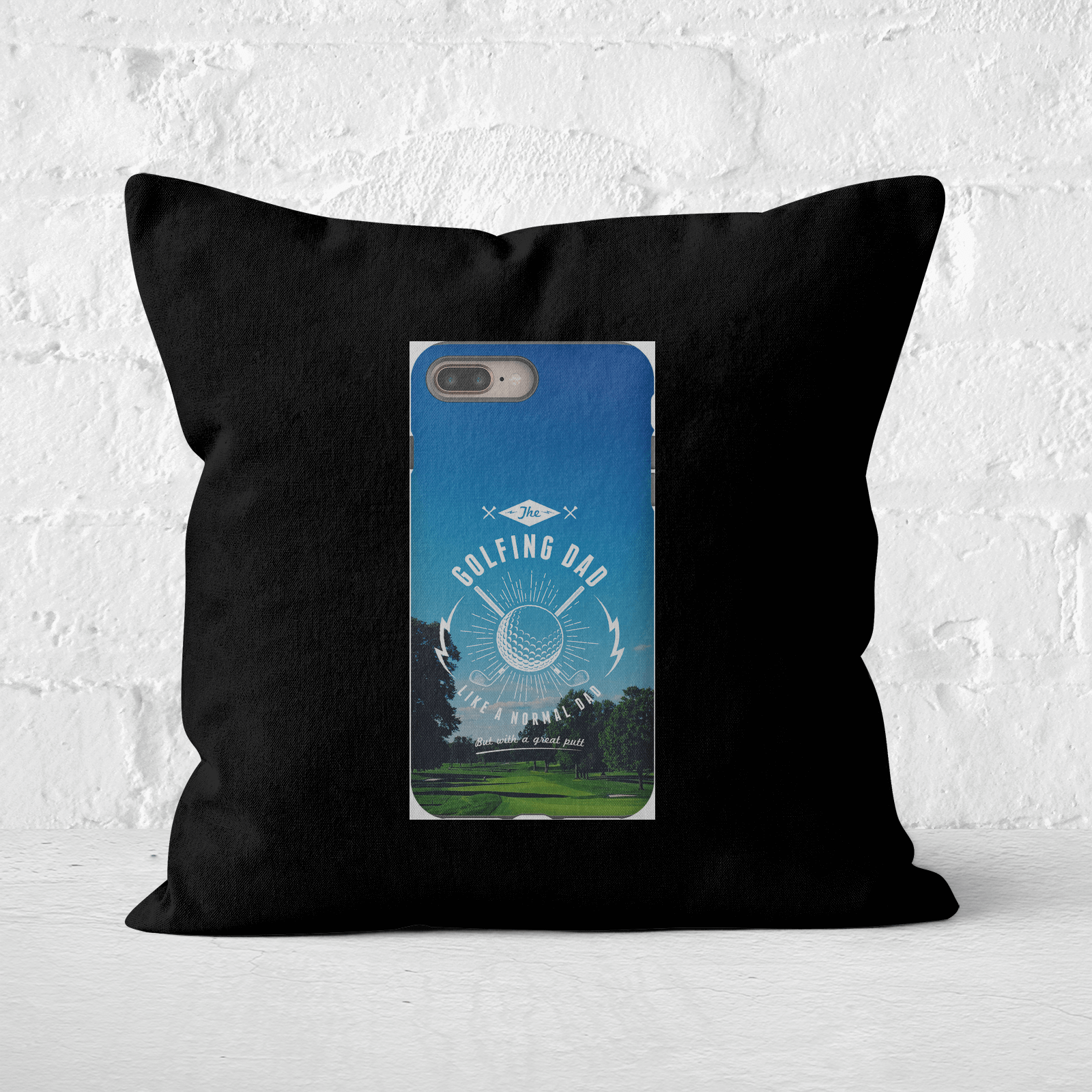 Golf Dad Phone Case Square Cushion - 60x60cm - Soft Touch