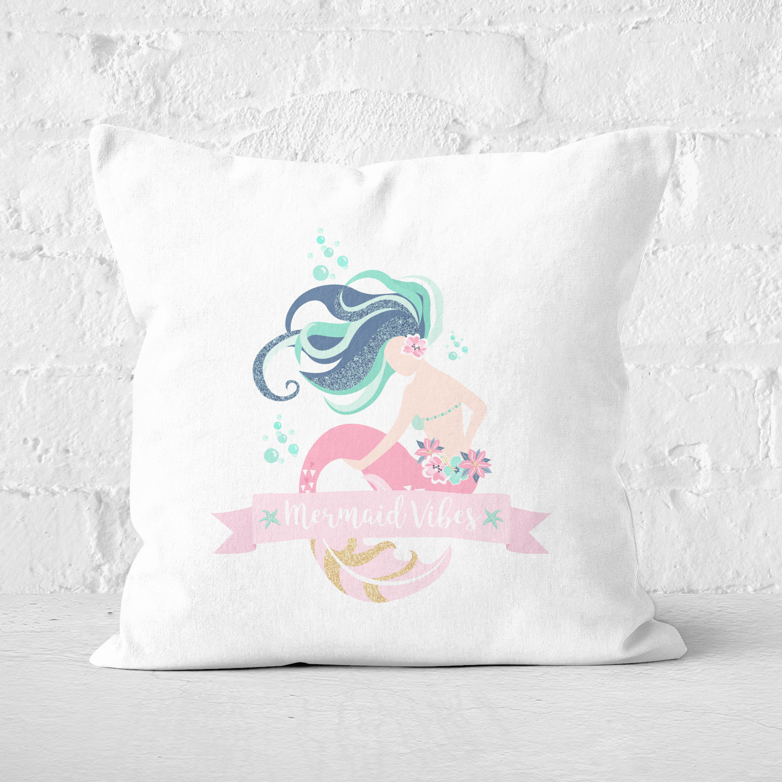Mermaid Vibes Square Cushion - 60x60cm - Soft Touch