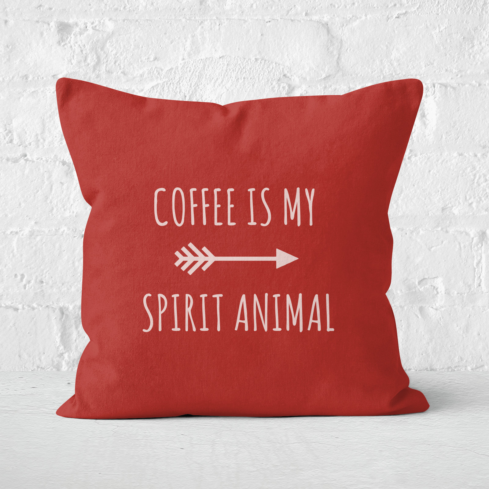 Coffee Is My Spirit Animal Square Cushion - 50x50cm - Soft Touch