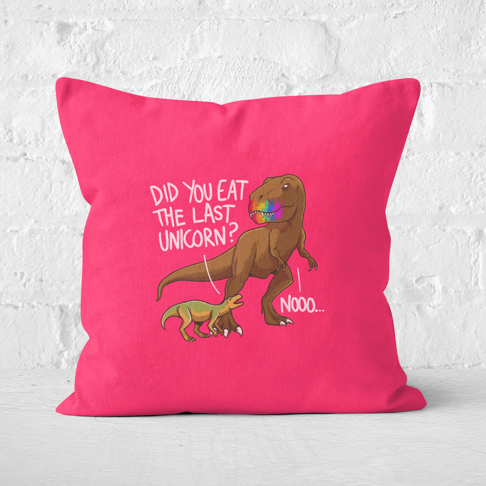 Dinosaur Unicorn Square Cushion - 60x60cm - Soft Touch