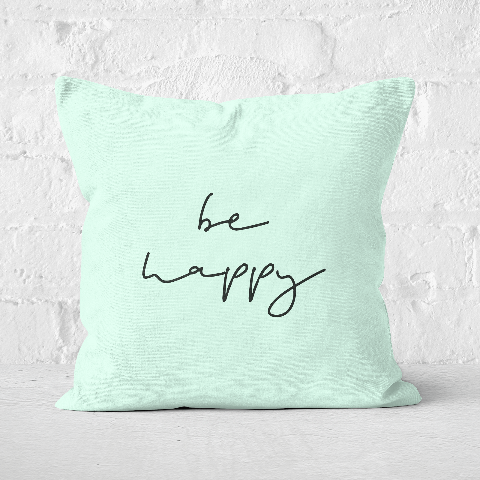 Be Happy Square Cushion - 60x60cm - Soft Touch