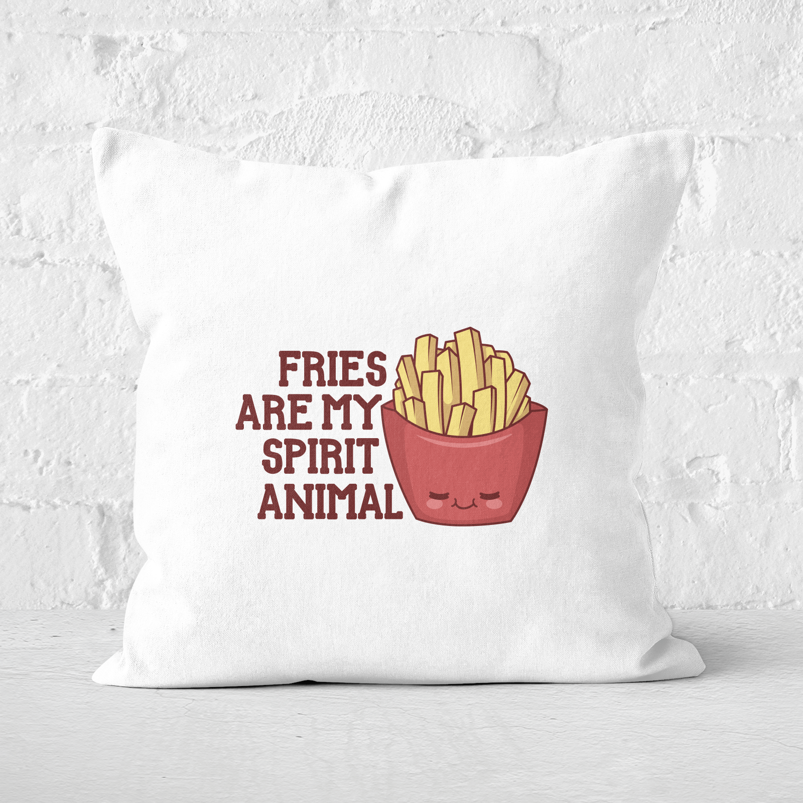 Fries Are My Spirit Animal Square Cushion - 60x60cm - Soft Touch
