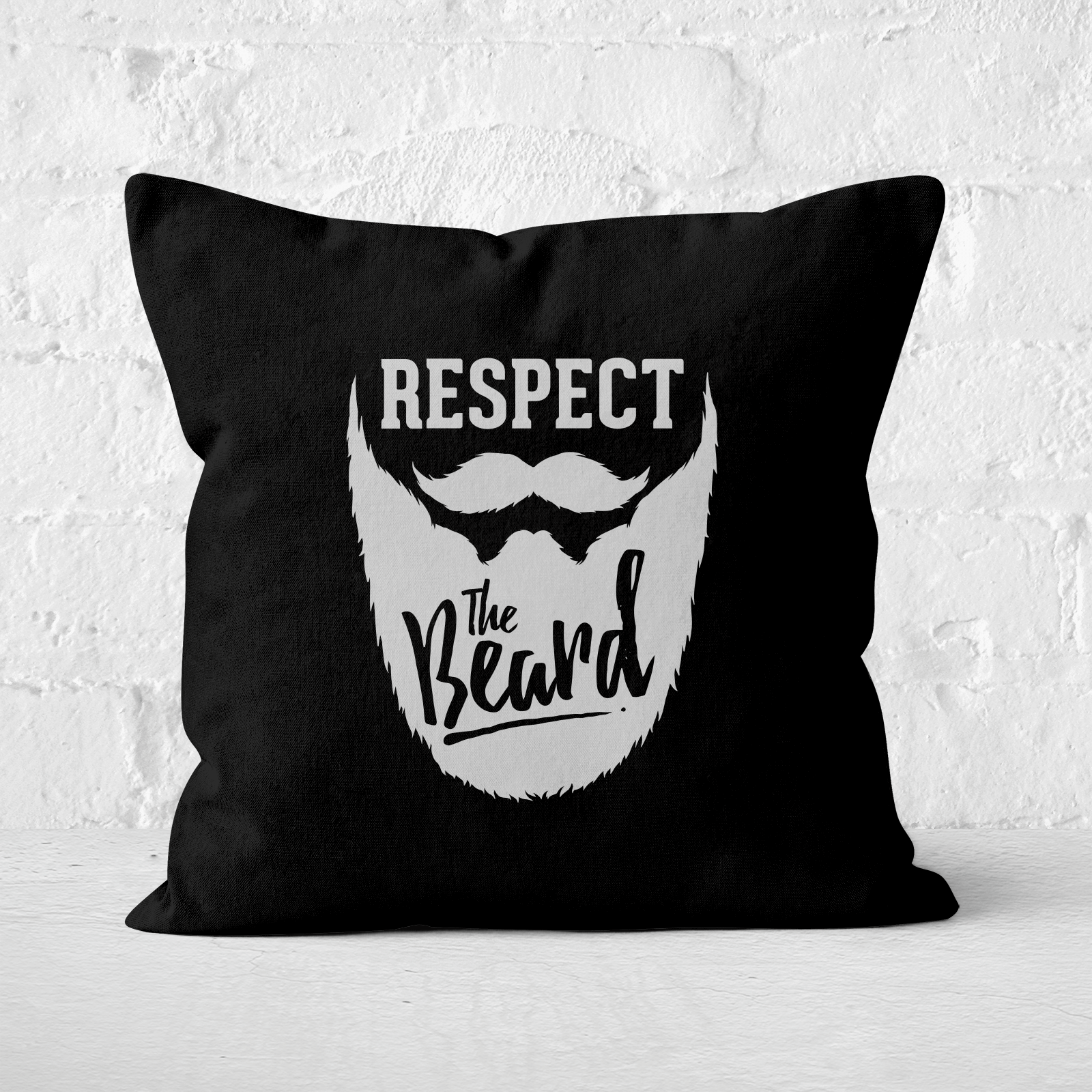 Respect The Beard Square Cushion - 40x40cm - Soft Touch