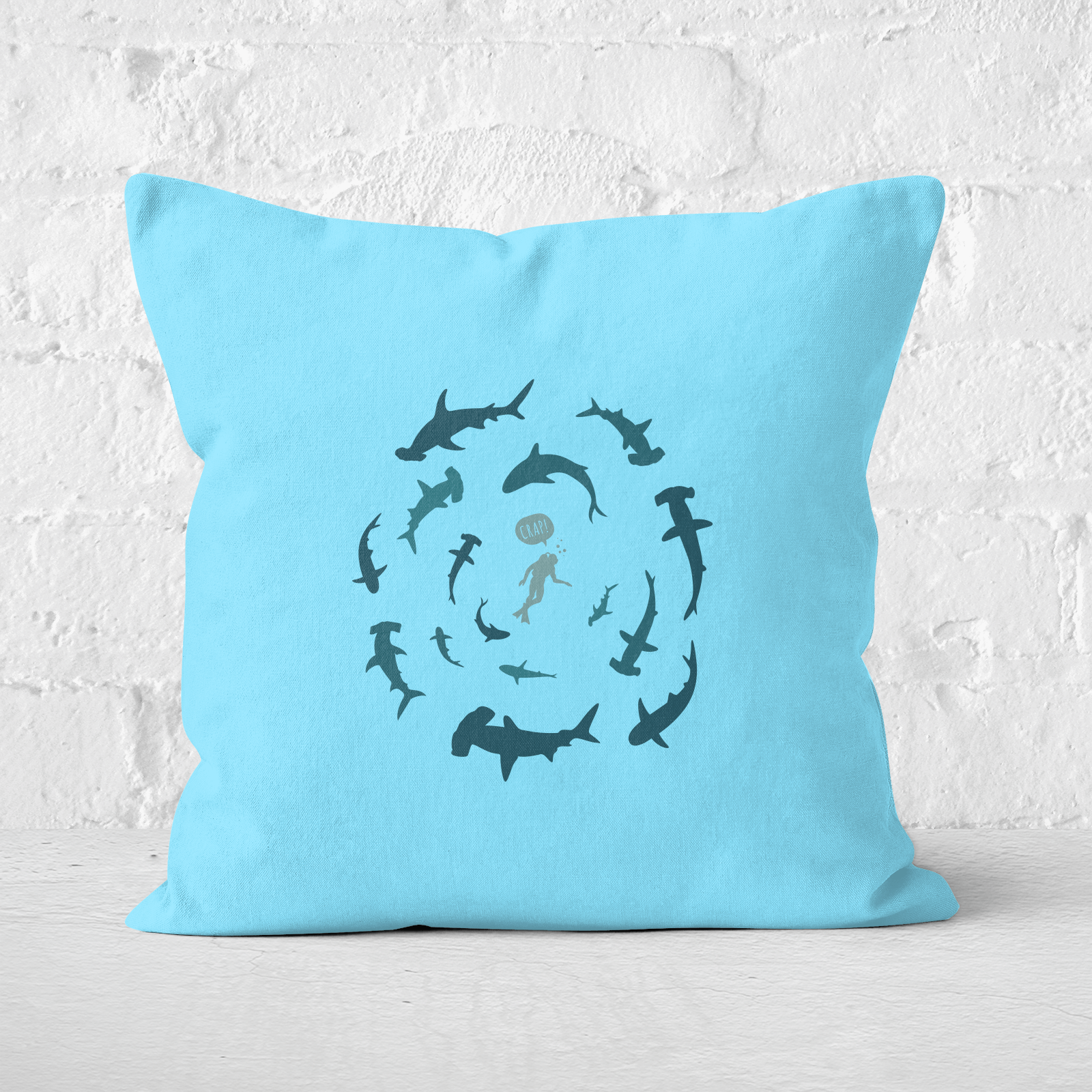 Crap Sharks Square Cushion - 60x60cm - Soft Touch